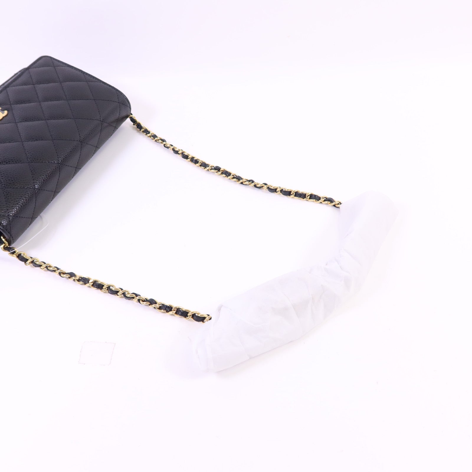 CHANEL 牛皮皮革WOC Wallet On Chain金扣鏈帶肩背袋