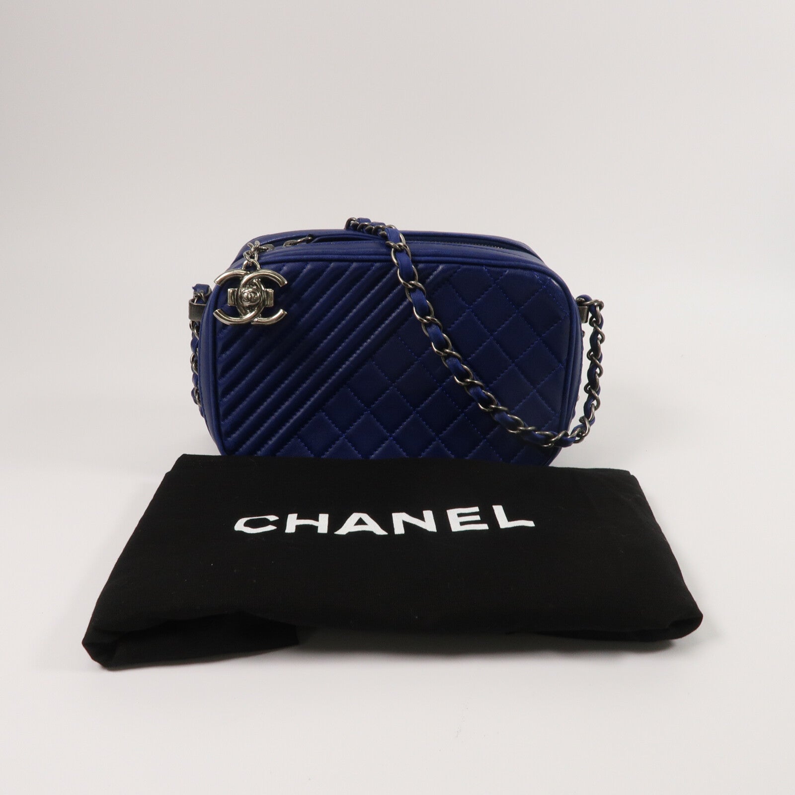CHANEL 羊皮皮革Camera Bag鏈帶肩背袋
