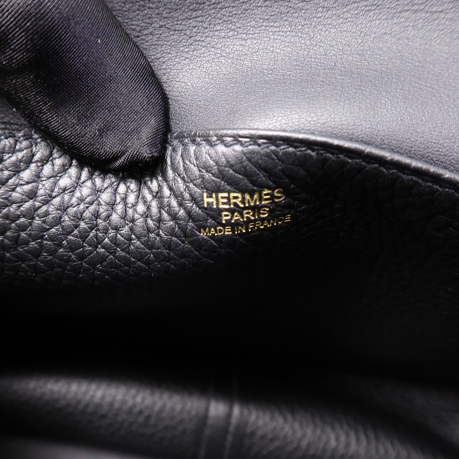 HERMES Clemence皮革Halzan 25手挽肩背兩用袋Noir