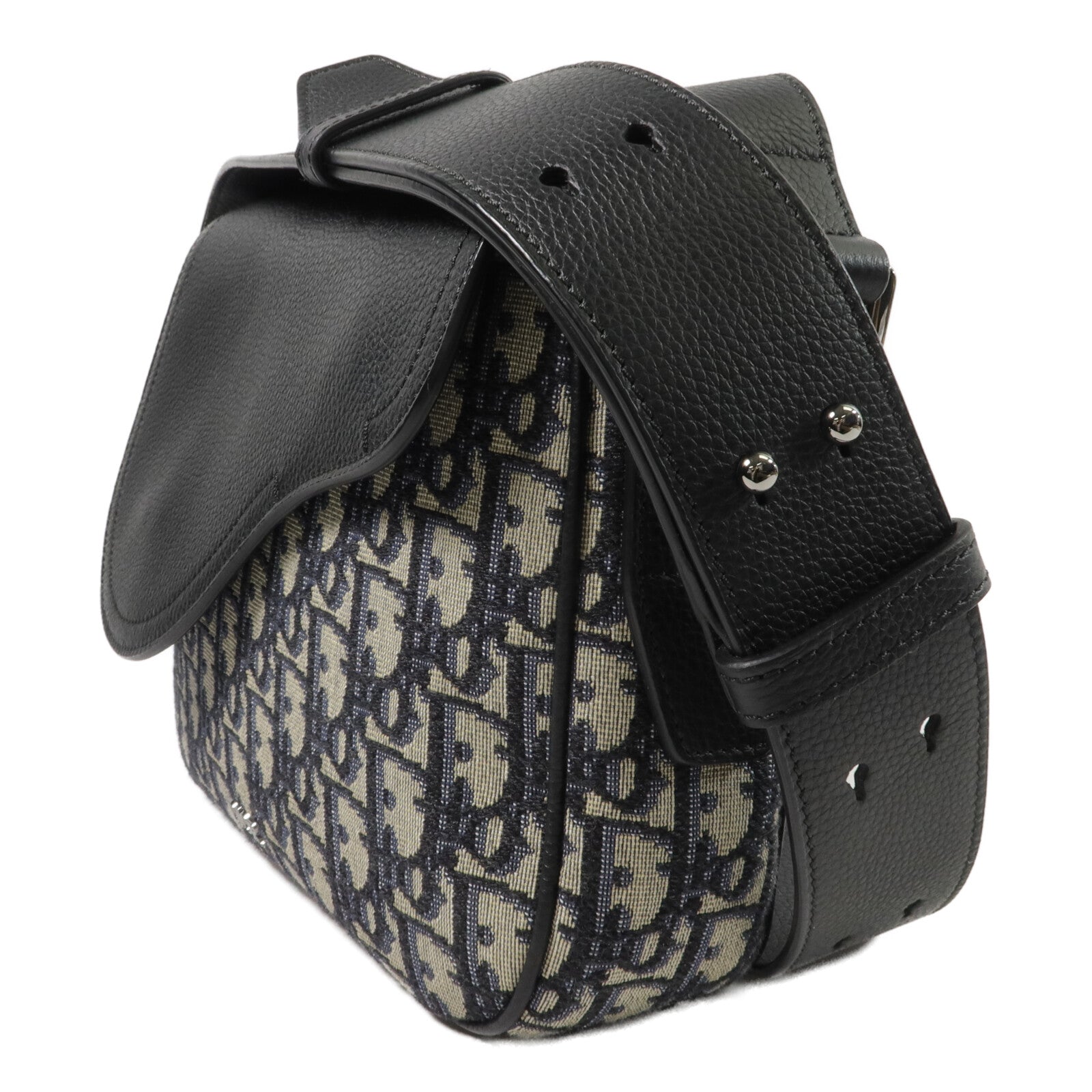 Dior 帆布/皮革Mini Saddle Messenger肩背袋