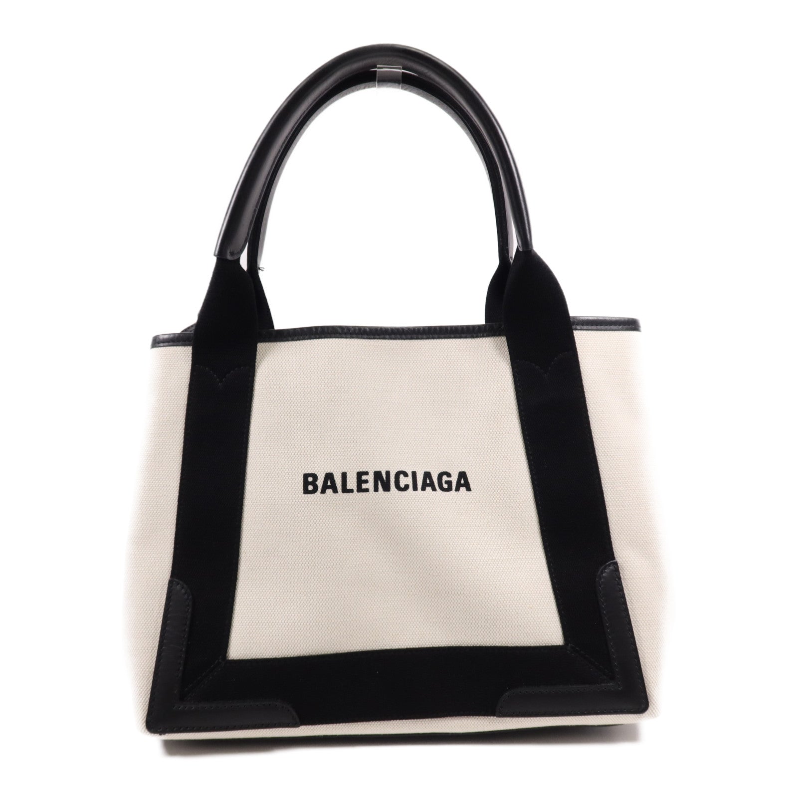 BALENCIAGA 帆布Navy Cabas Small銀扣手挽袋