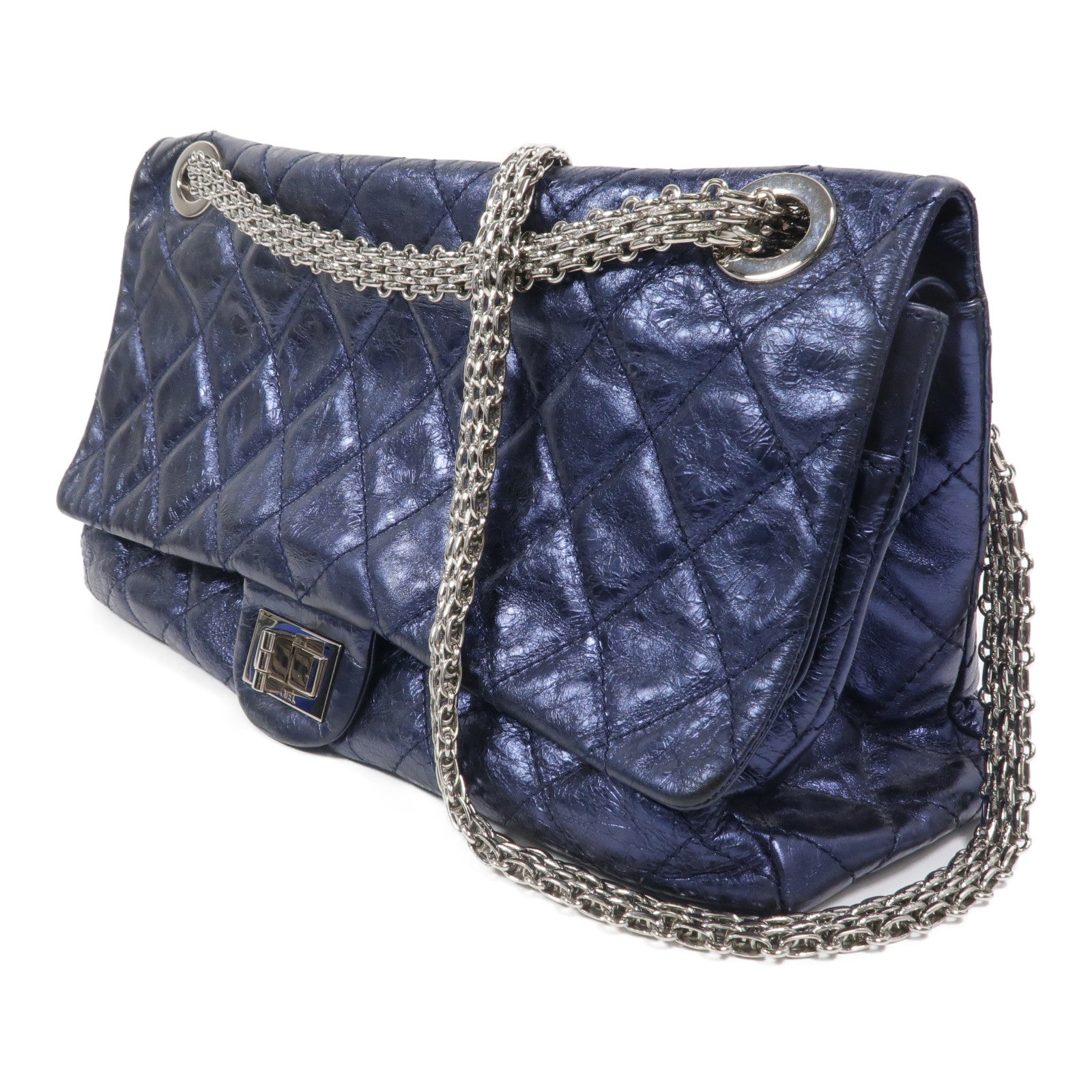 CHANEL 牛皮皮革2.55 Maxi鏈帶肩背袋