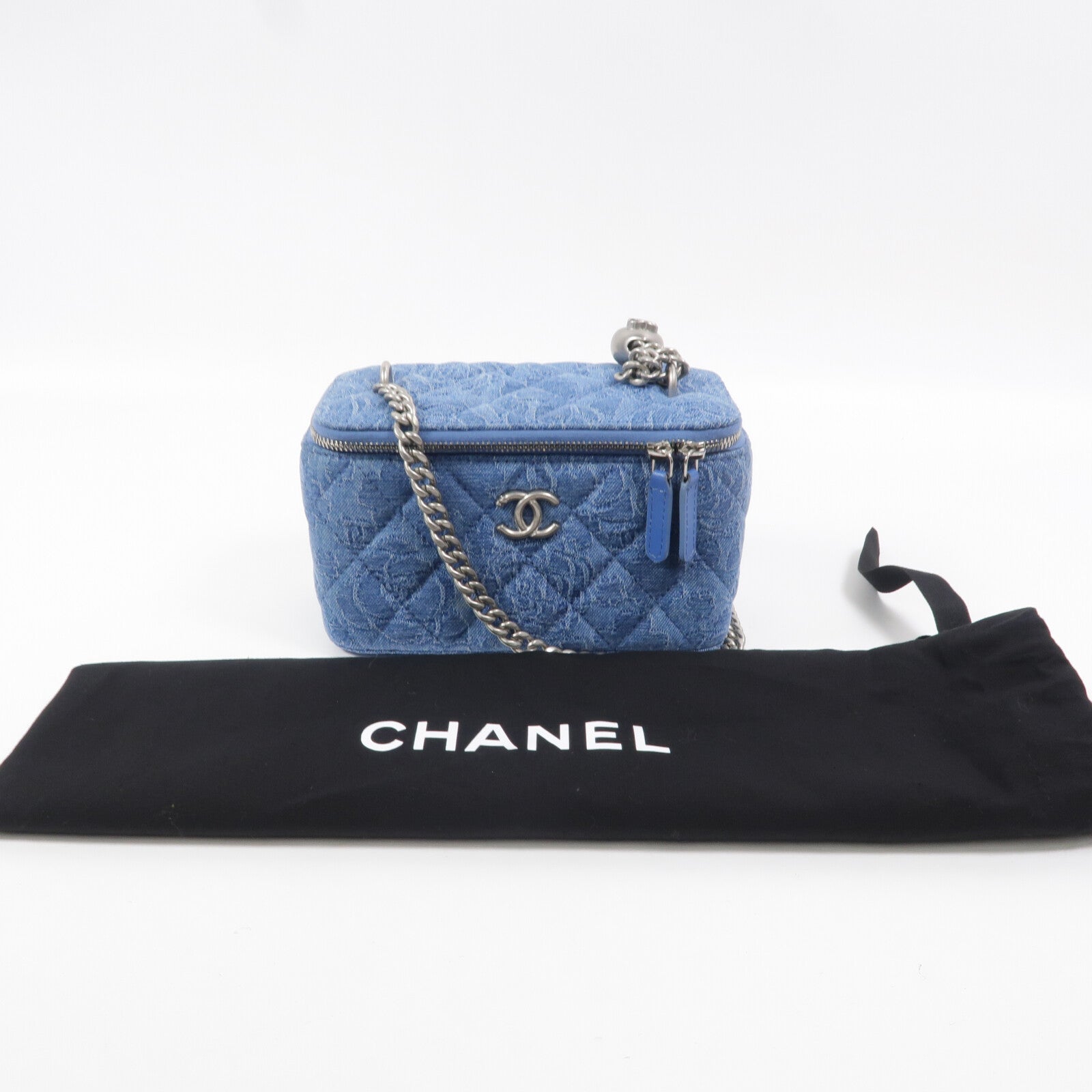 CHANEL 牛仔布Vanity Case Sweetheart Crush鏈帶肩背袋