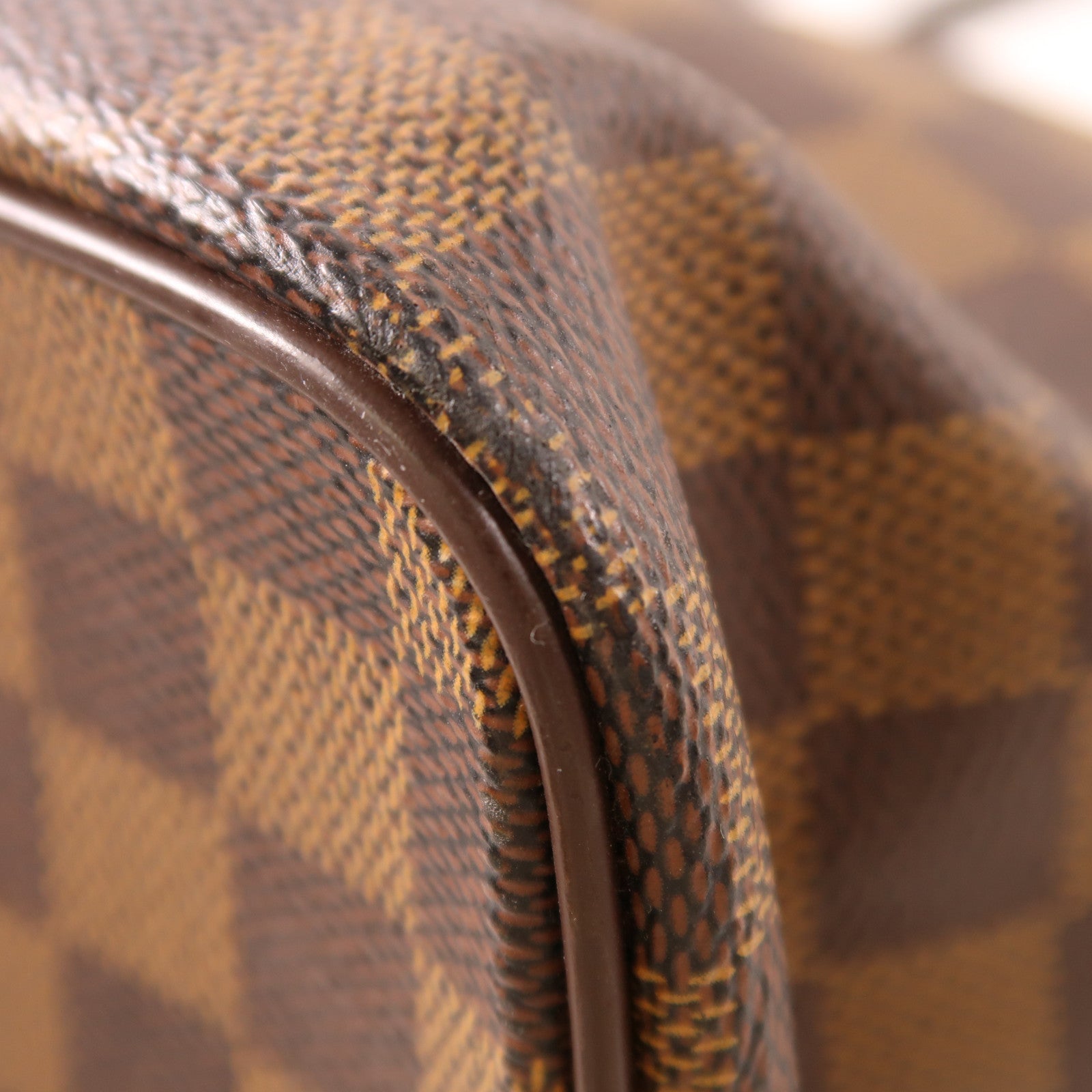LOUIS VUITTON Damier Saleya MM金扣肩背袋/手挽袋棕色