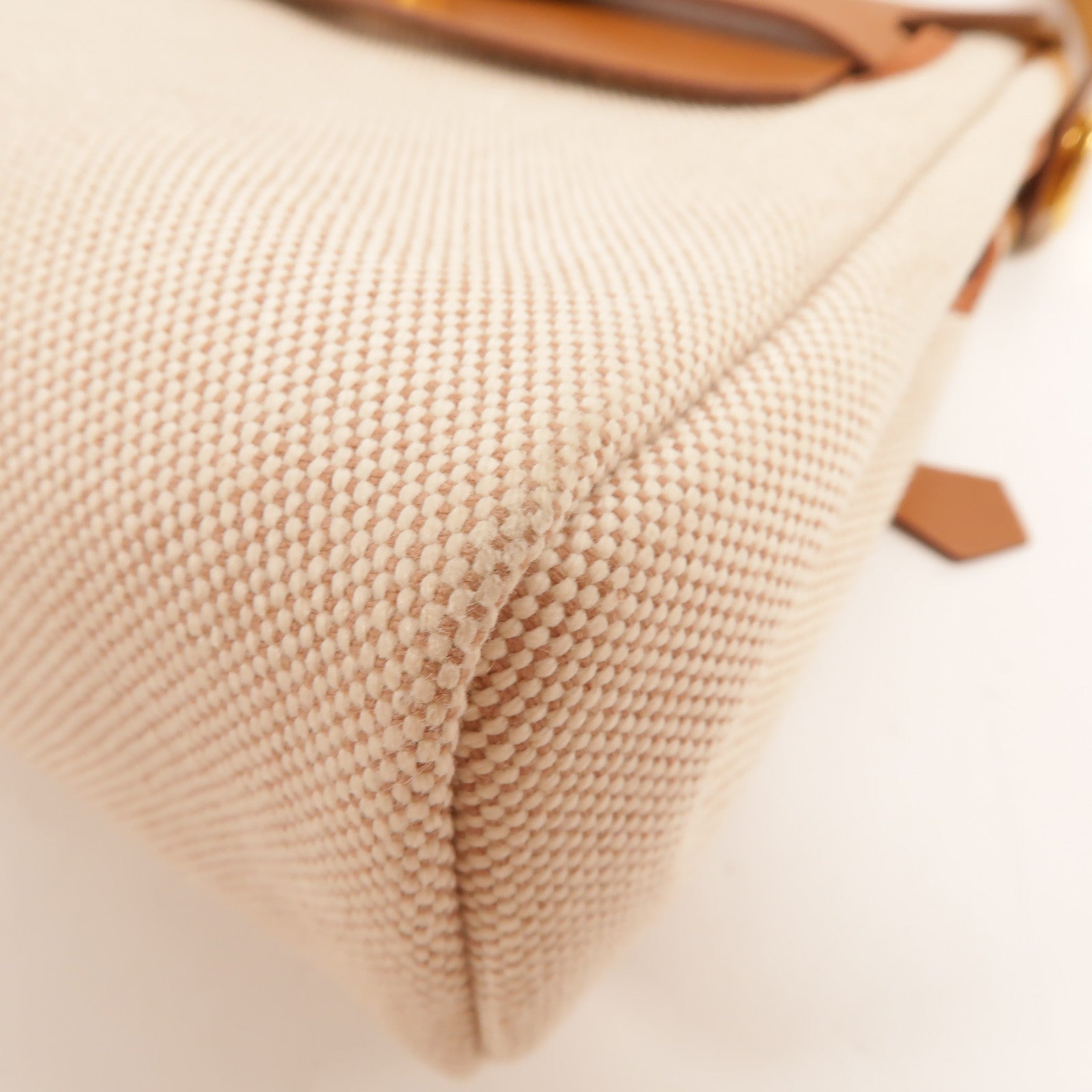 HERMES 帆布Mini Herbag肩背袋Gold/Beige