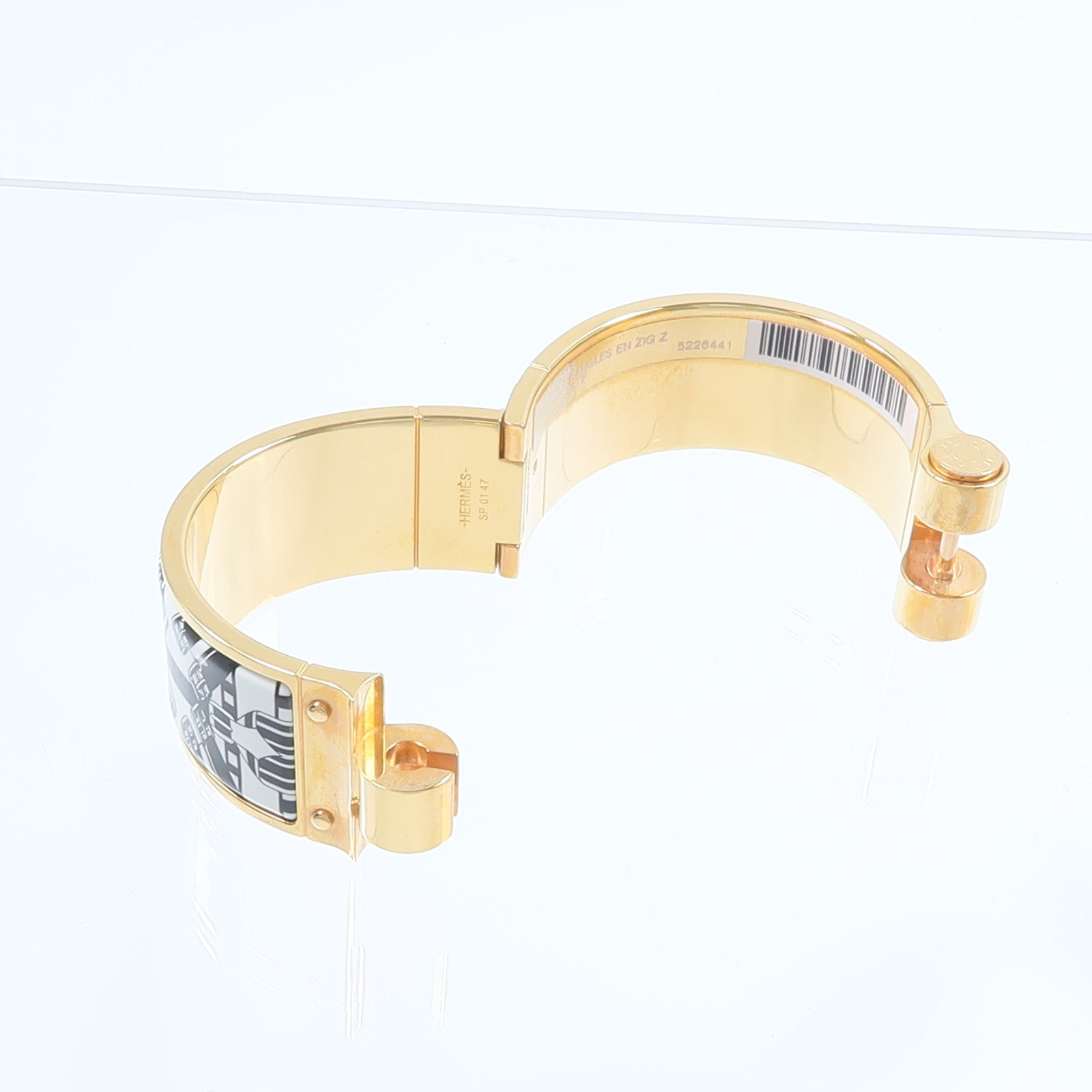 HERMES 金屬/琺瑯Charniere Wide Bangle手鐲
