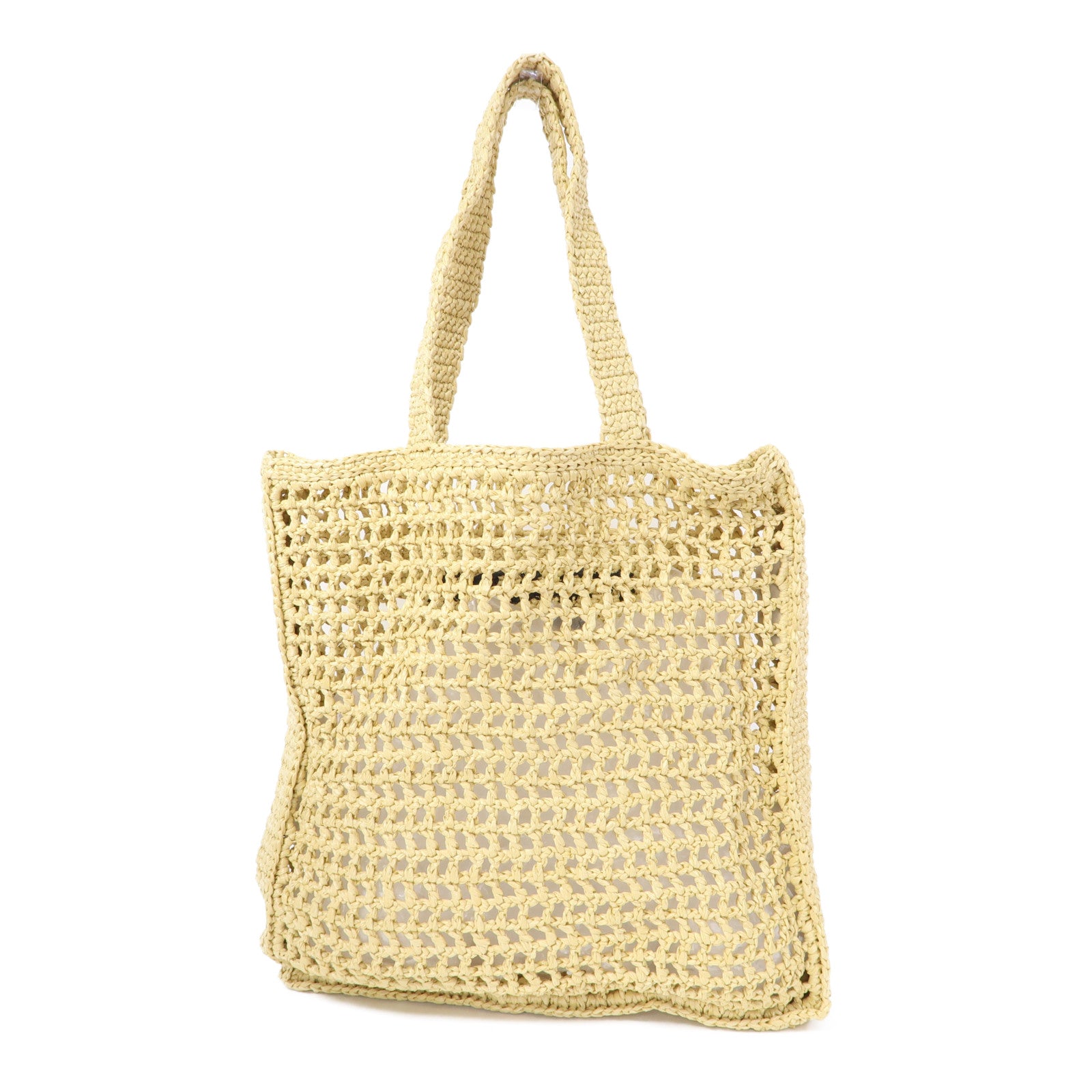 PRADA 酒椰Raffia Tote Bag肩背袋米色