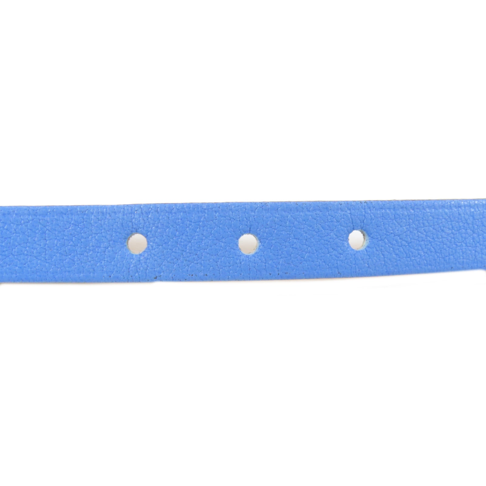 HERMES 皮革Bangle金扣手鐲藍色#21.5cm