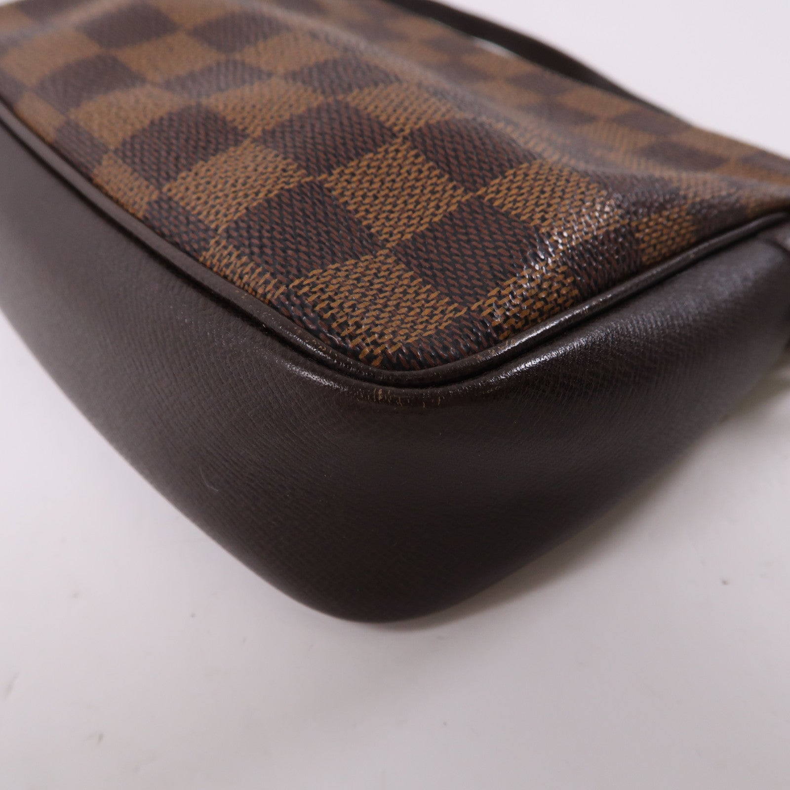 LOUIS VUITTON Damier Trousse Makeup Pouch金扣手挽袋啡色