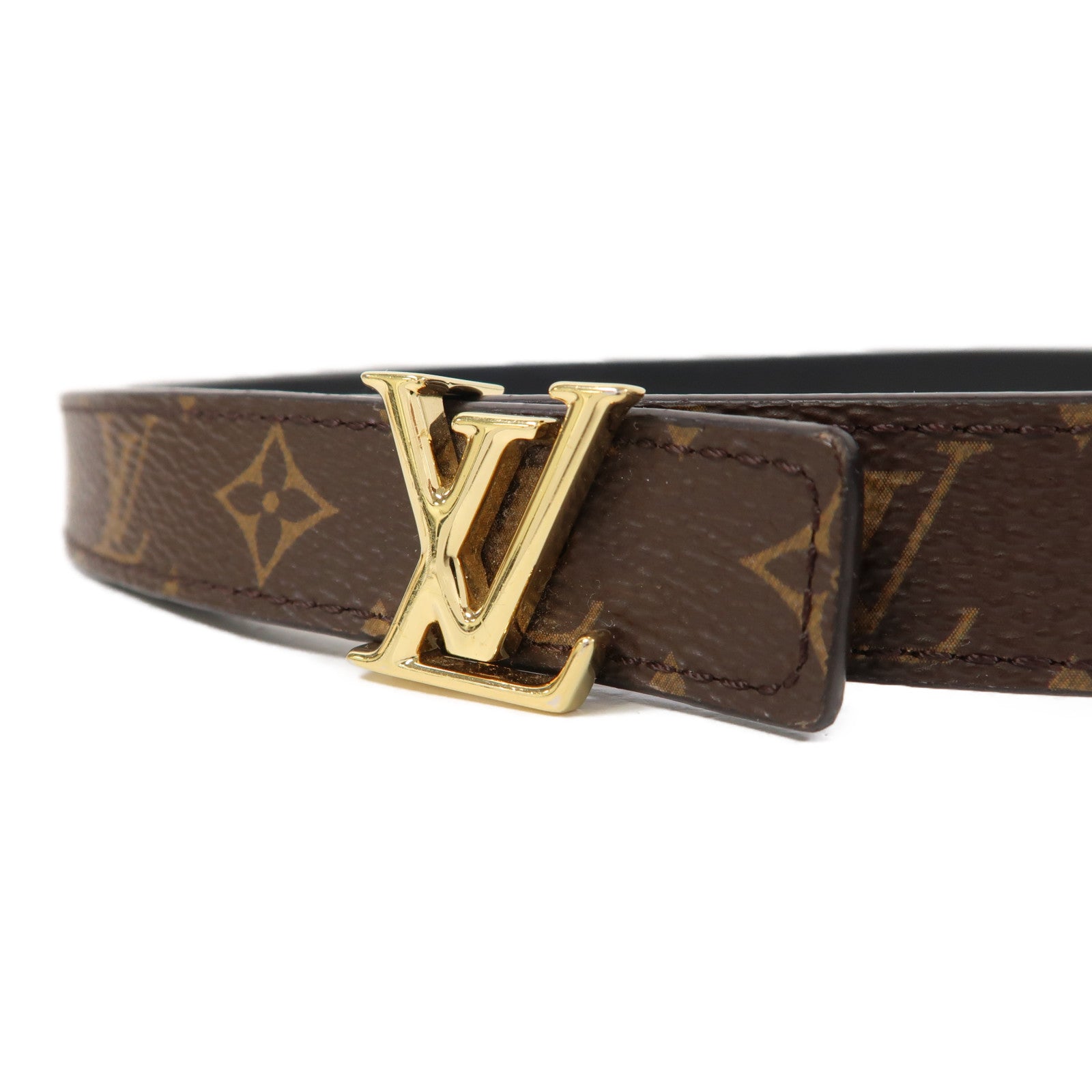 LOUIS VUITTON Monogram Belt 80cm金扣皮帶啡色