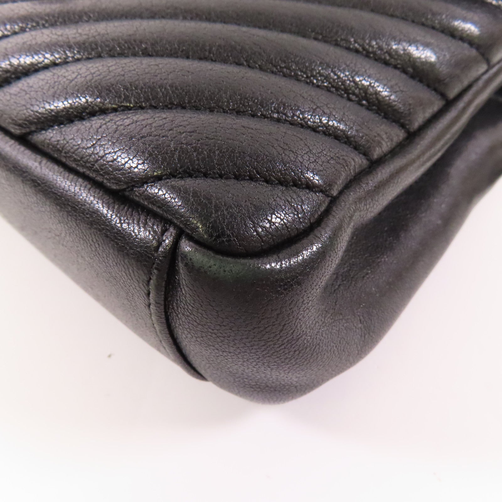 SAINT LAURENT 牛皮皮革Chain 2 Way Bag銀扣鏈帶手挽肩背兩用袋