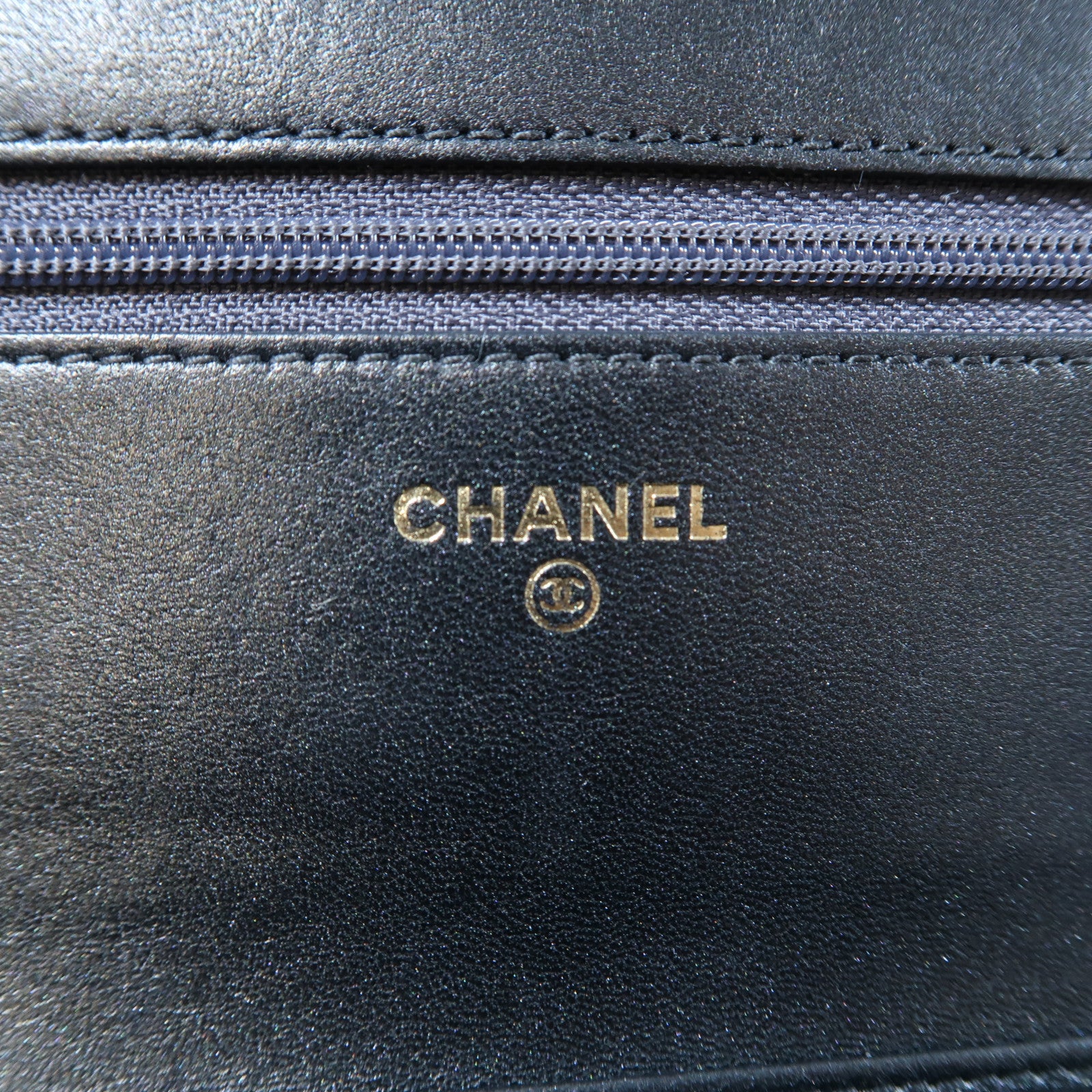 CHANEL 【激減優惠】菱格牛皮皮革Wallet On Chain金扣鏈帶肩背袋黑色