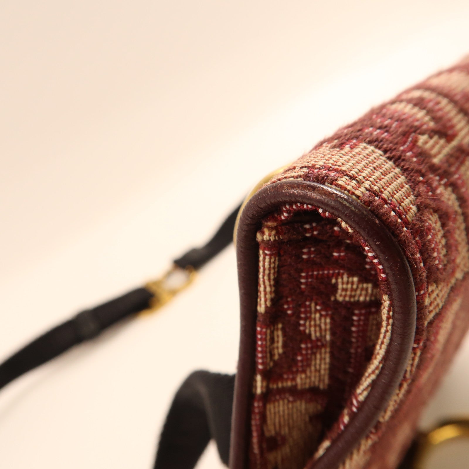 Dior 帆布Saddle Belt Bag金扣腰包紅色