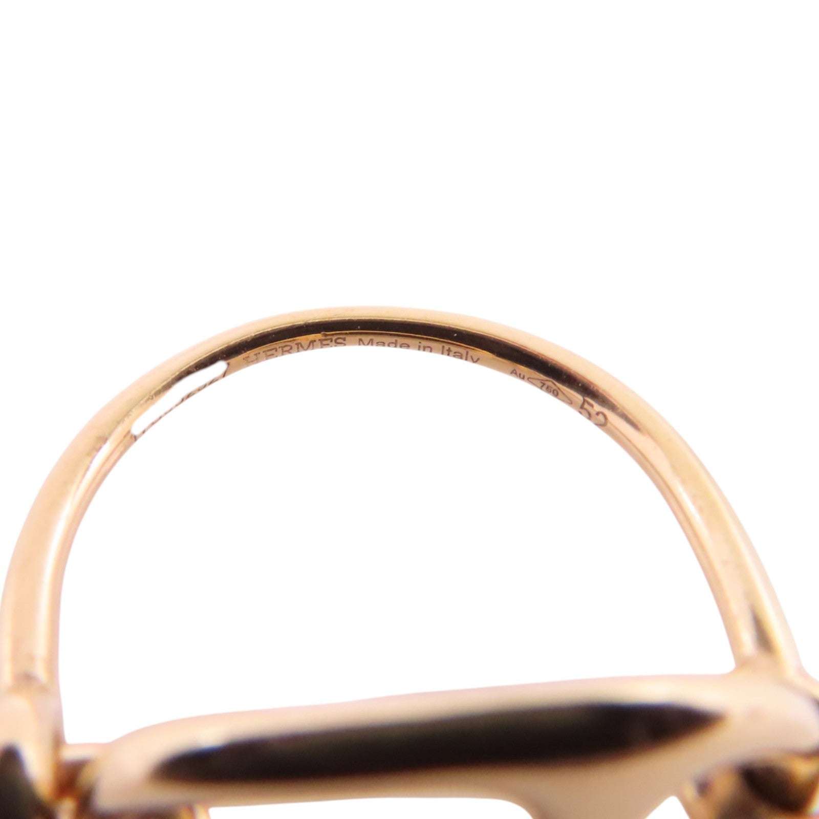 HERMES 18K玫瑰金Chaibe D'ancre Gold Ring戒指#52/US#5.75
