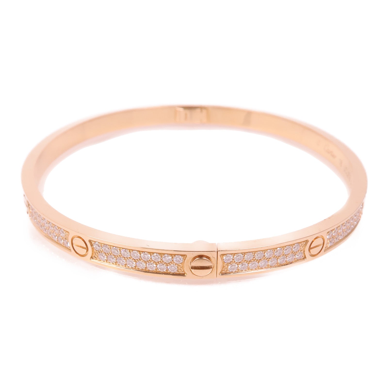 CARTIER 18K玫瑰金Love Bracelet Diamonds鑽石手鐲Cartier#18