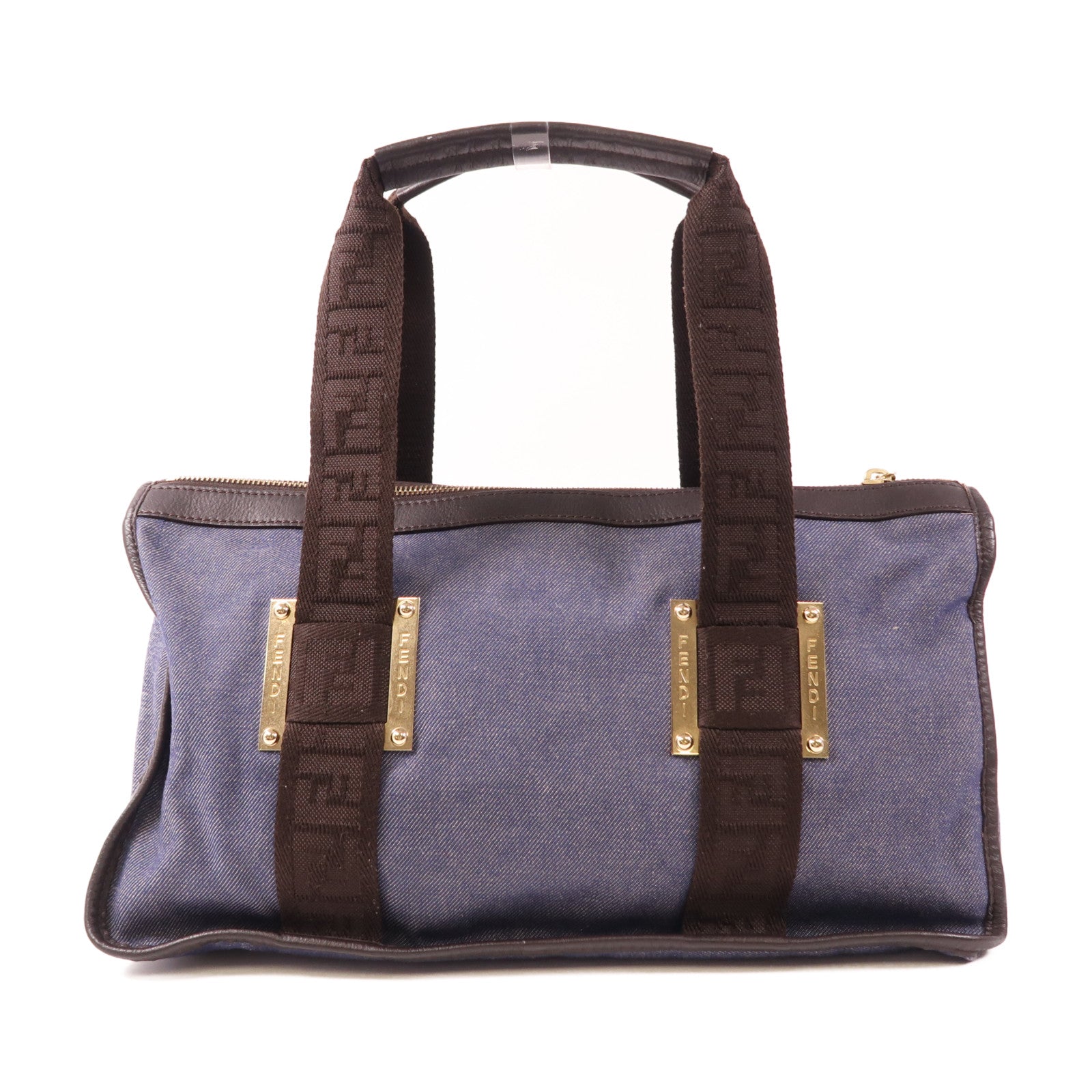 FENDI 牛仔布Hand Bag金扣手挽袋