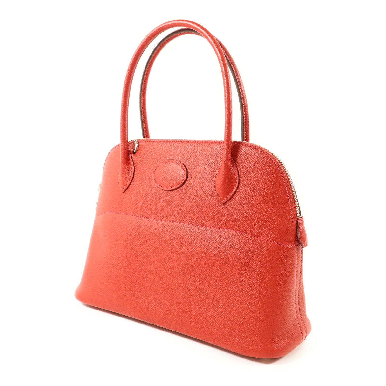 HERMES Epsom皮革Bolide 27銀扣手挽肩背兩用袋Rouge Casaque