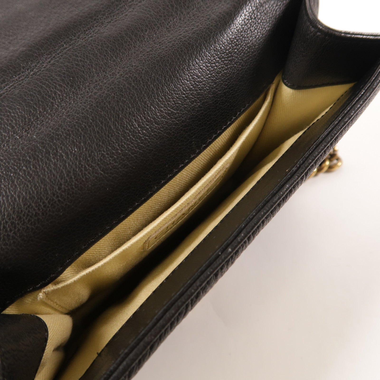 CHANEL CC GHW 2.55 Shoulder Bag 2Way Chain Calfskin Leather Black