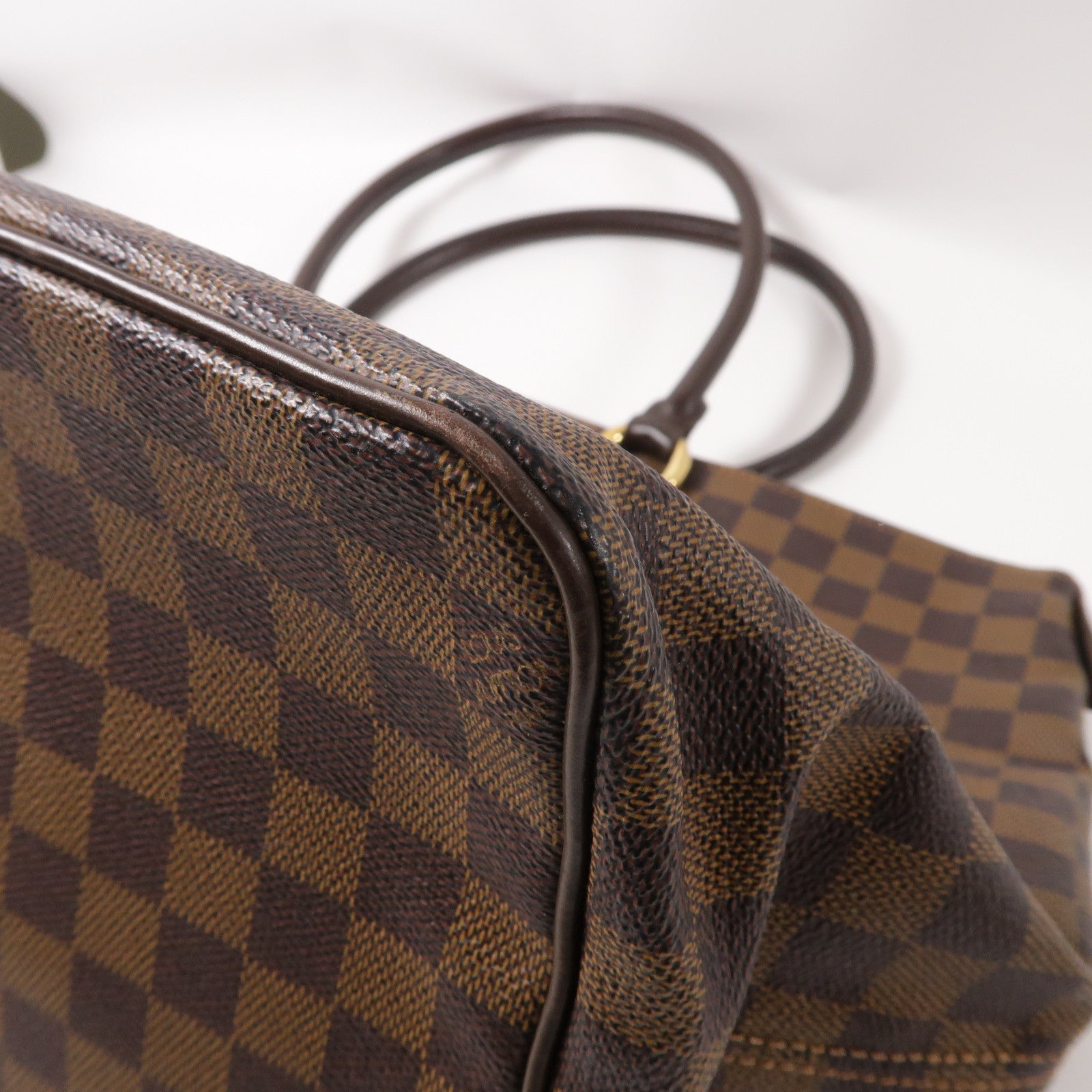 LOUIS VUITTON Damier Saleya GM金扣手挽袋啡色