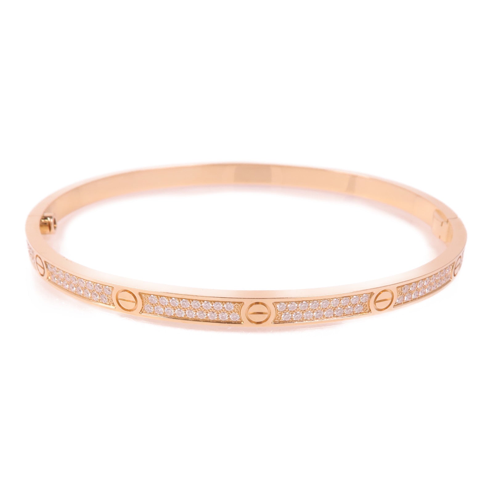 CARTIER 18K玫瑰金Love Bracelet Diamonds鑽石手鐲Cartier#18