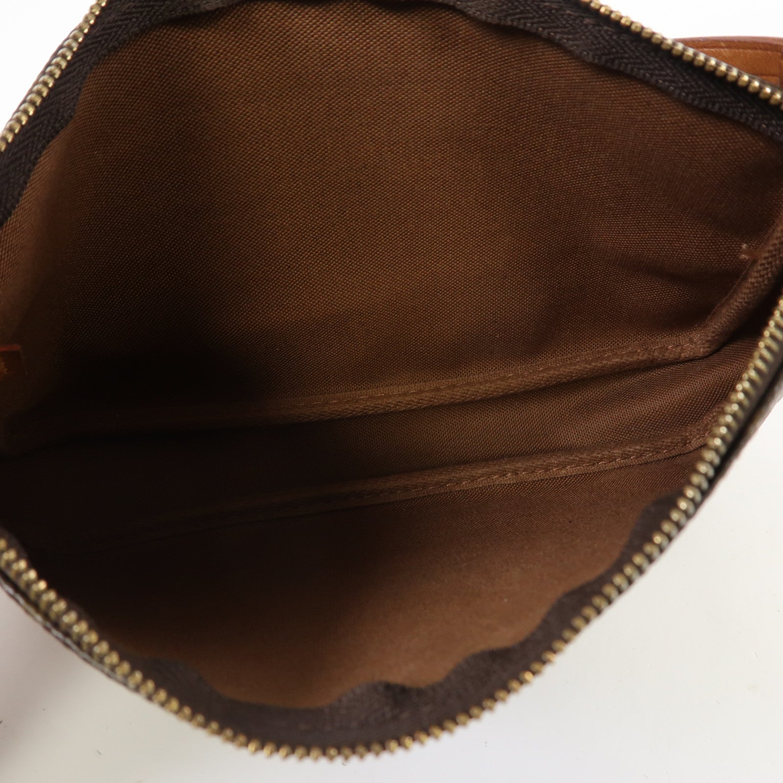 LOUIS VUITTON 塗層帆布Pochette Accessories金扣肩背袋啡色