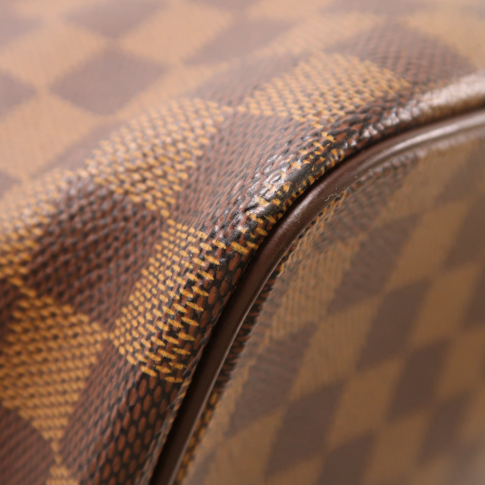 LOUIS VUITTON Damier Saleya MM金扣肩背袋/手挽袋棕色