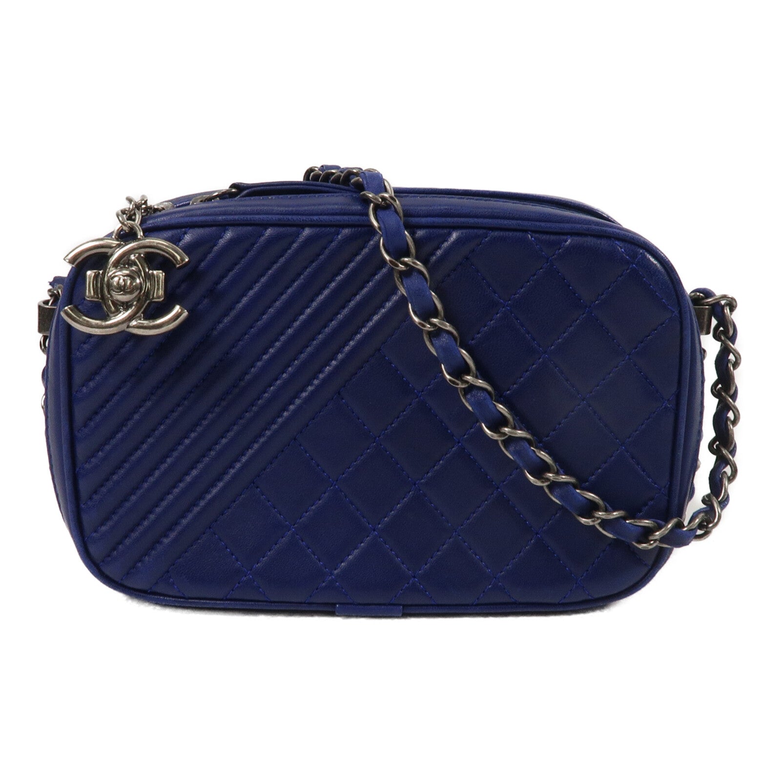 CHANEL 羊皮皮革Camera Bag鏈帶肩背袋