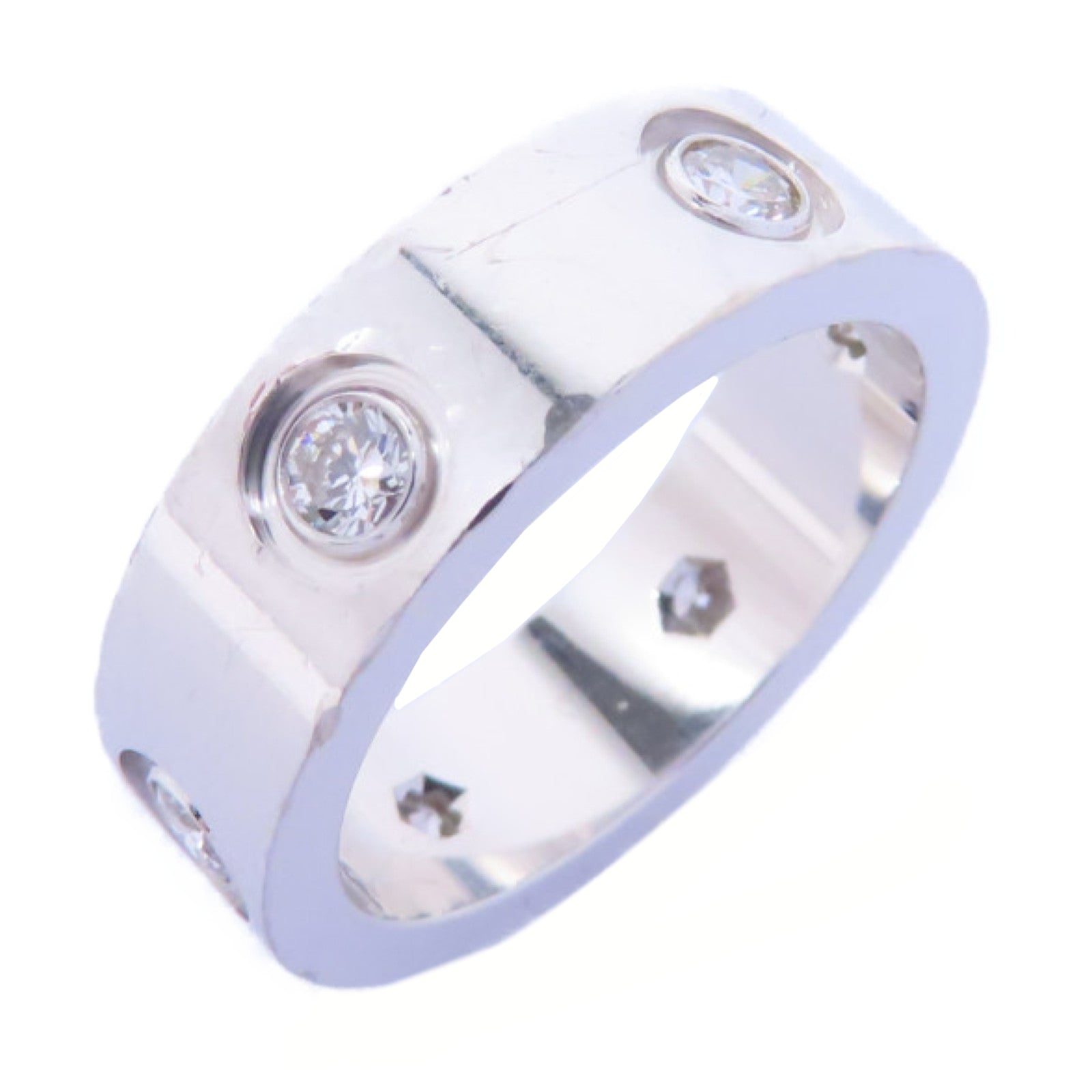 CARTIER 【激減優惠】18K白金Love Ring 6 Dia戒指Cartier#50/US#5.25