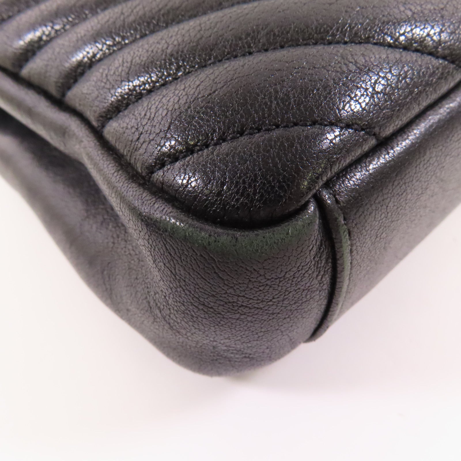 SAINT LAURENT 牛皮皮革Chain 2 Way Bag銀扣鏈帶手挽肩背兩用袋