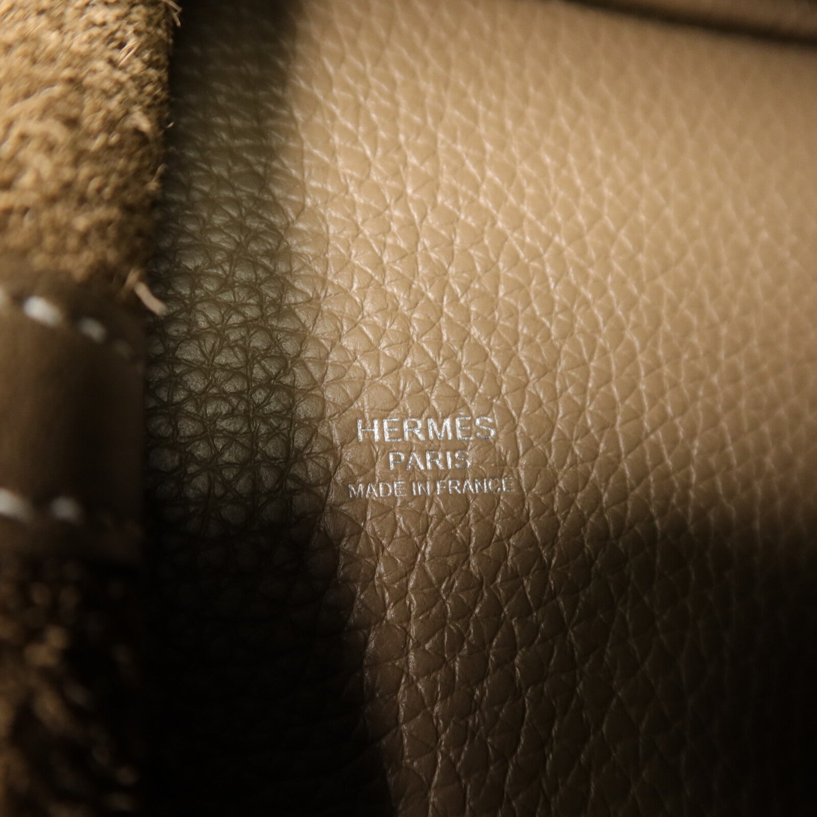 HERMES Clemence皮革Picotin PM手挽袋Etoupe