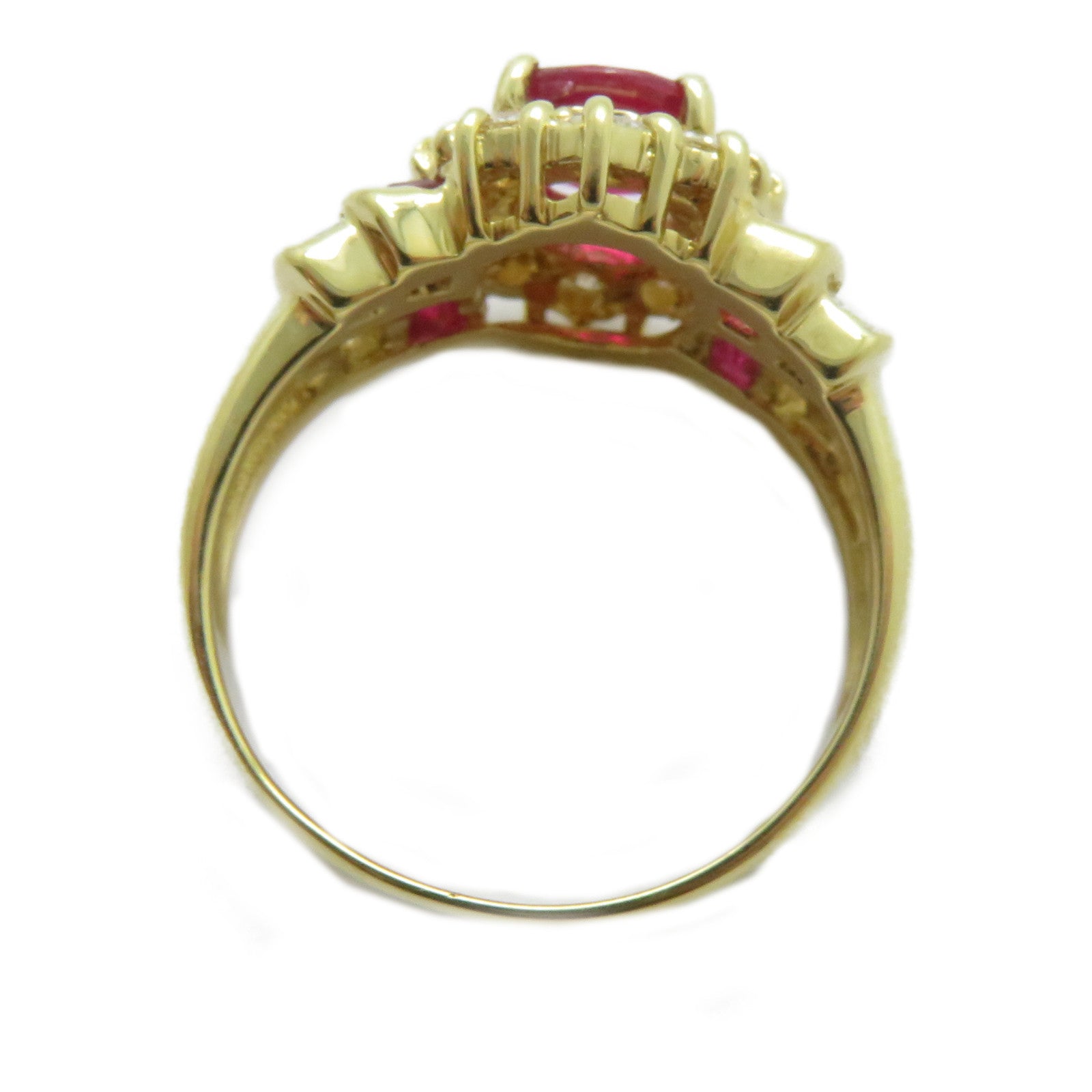 JEWELRY 18K黃金Ruby Ring 1.01ct紅寶石/0.81ct鑚石戒指US#6.5