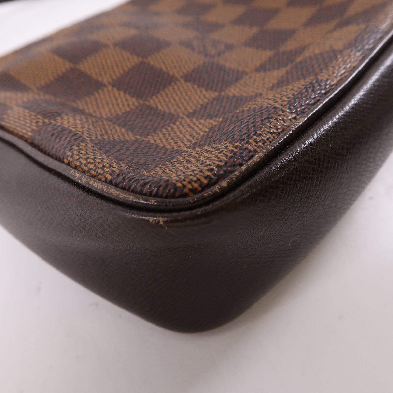 LOUIS VUITTON Damier Trousse Makeup Pouch金扣手挽袋啡色