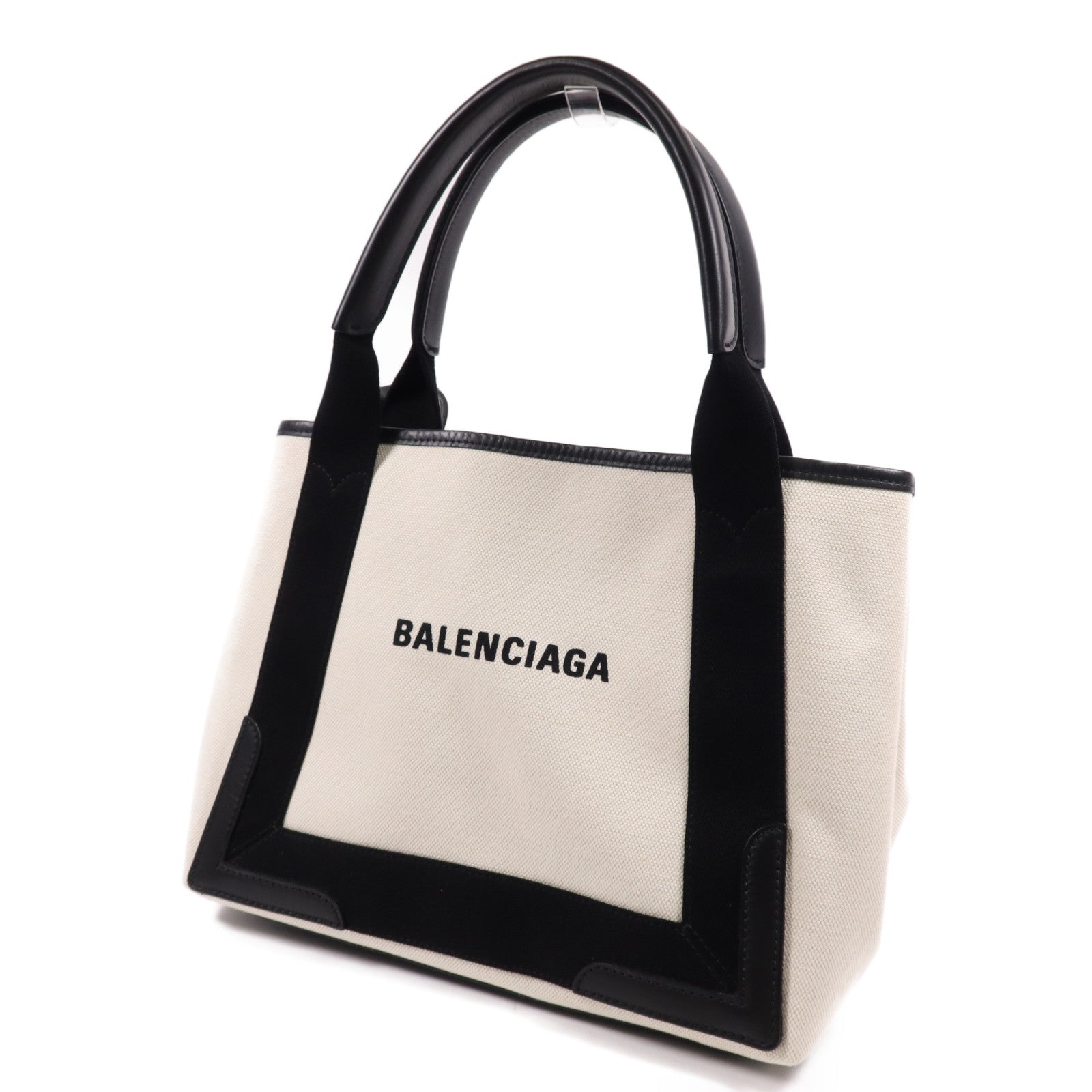BALENCIAGA 帆布Navy Cabas Small銀扣手挽袋