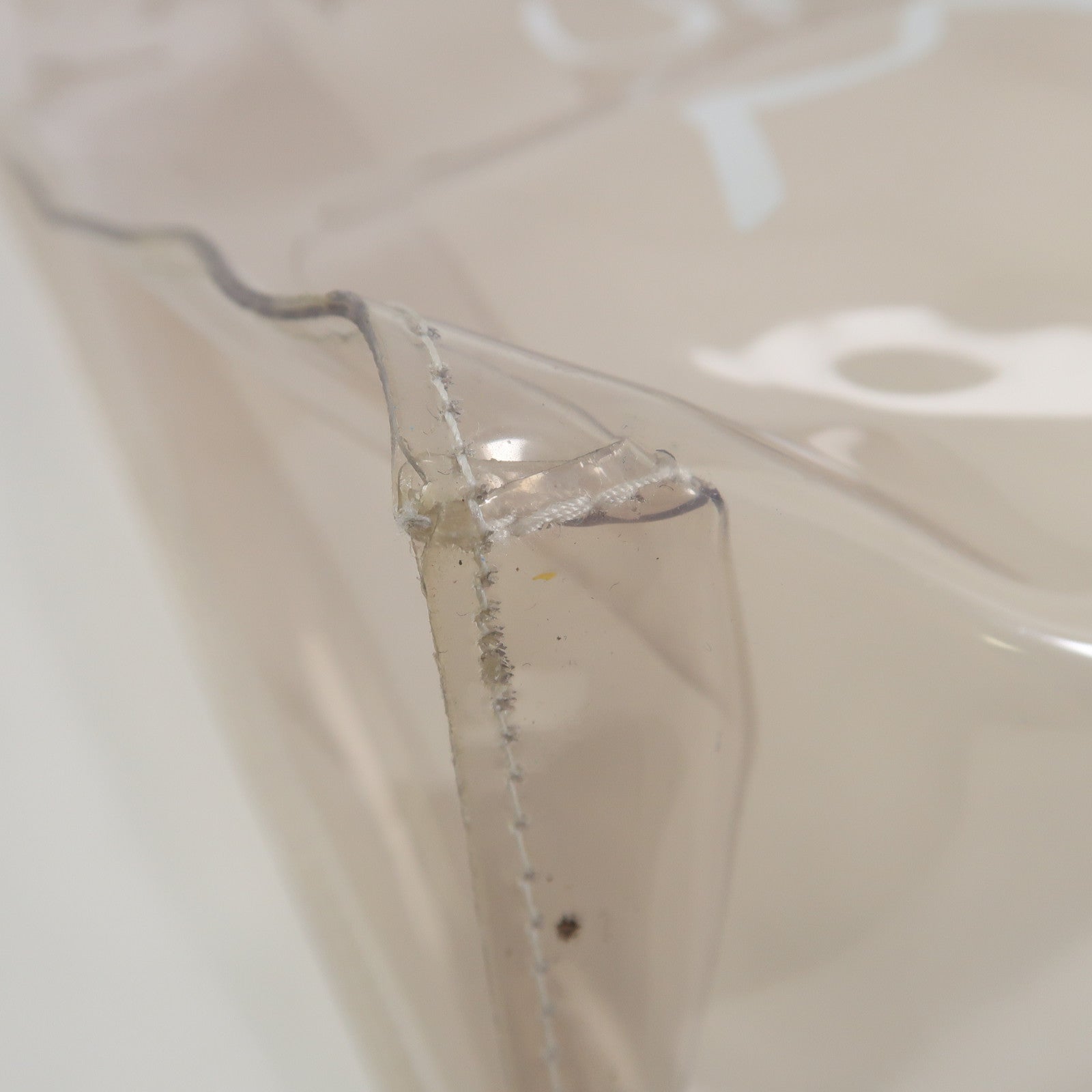 HERMES PVC Vinyl Kelly金扣手挽袋透明