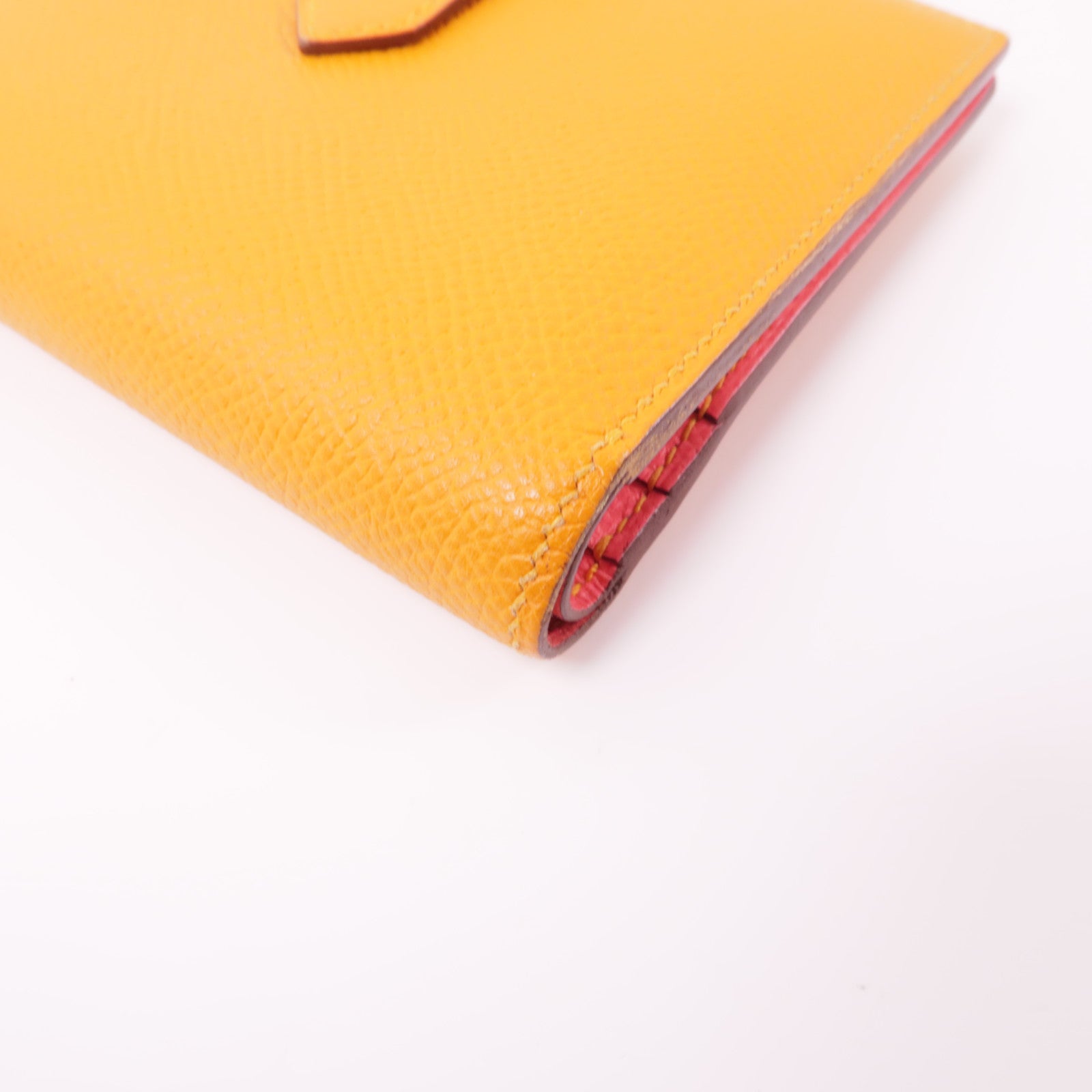 HERMES PHW Bearn Wallet Epsom Leather Orange