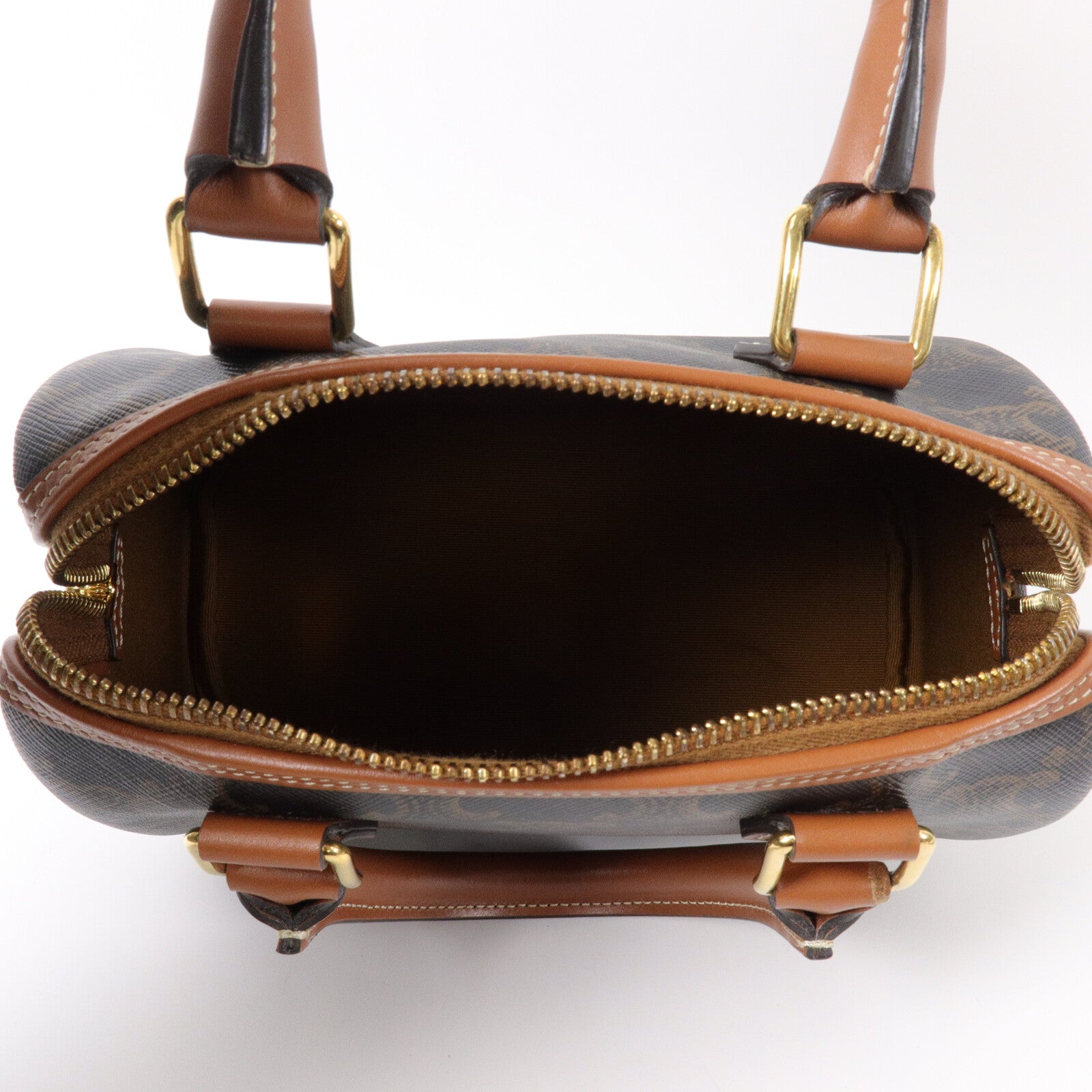 CELINE 塗層帆布Mini Boston In Triomphe手挽肩背兩用袋