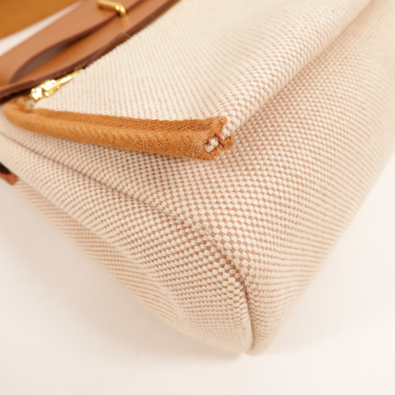 HERMES 帆布Mini Herbag肩背袋Gold/Beige