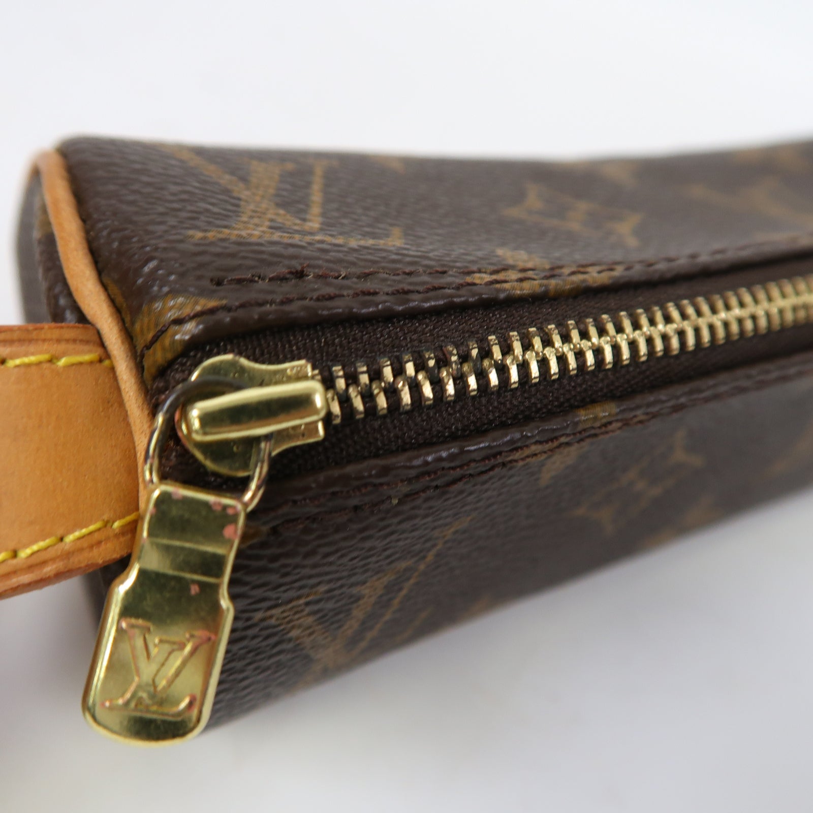 LOUIS VUITTON Monogram Pencil Case金扣筆袋啡色
