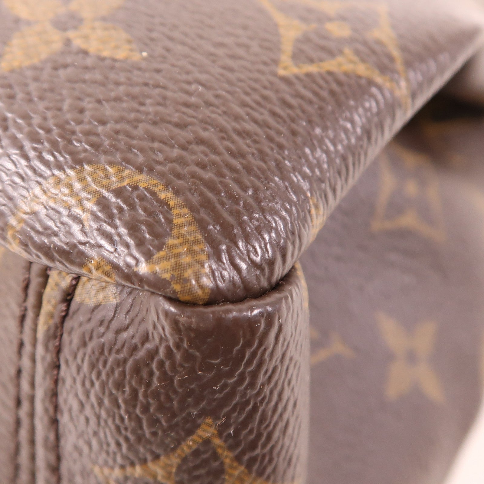 LOUIS VUITTON Monogram Pallas金扣手挽肩背兩用袋棕色/紅色