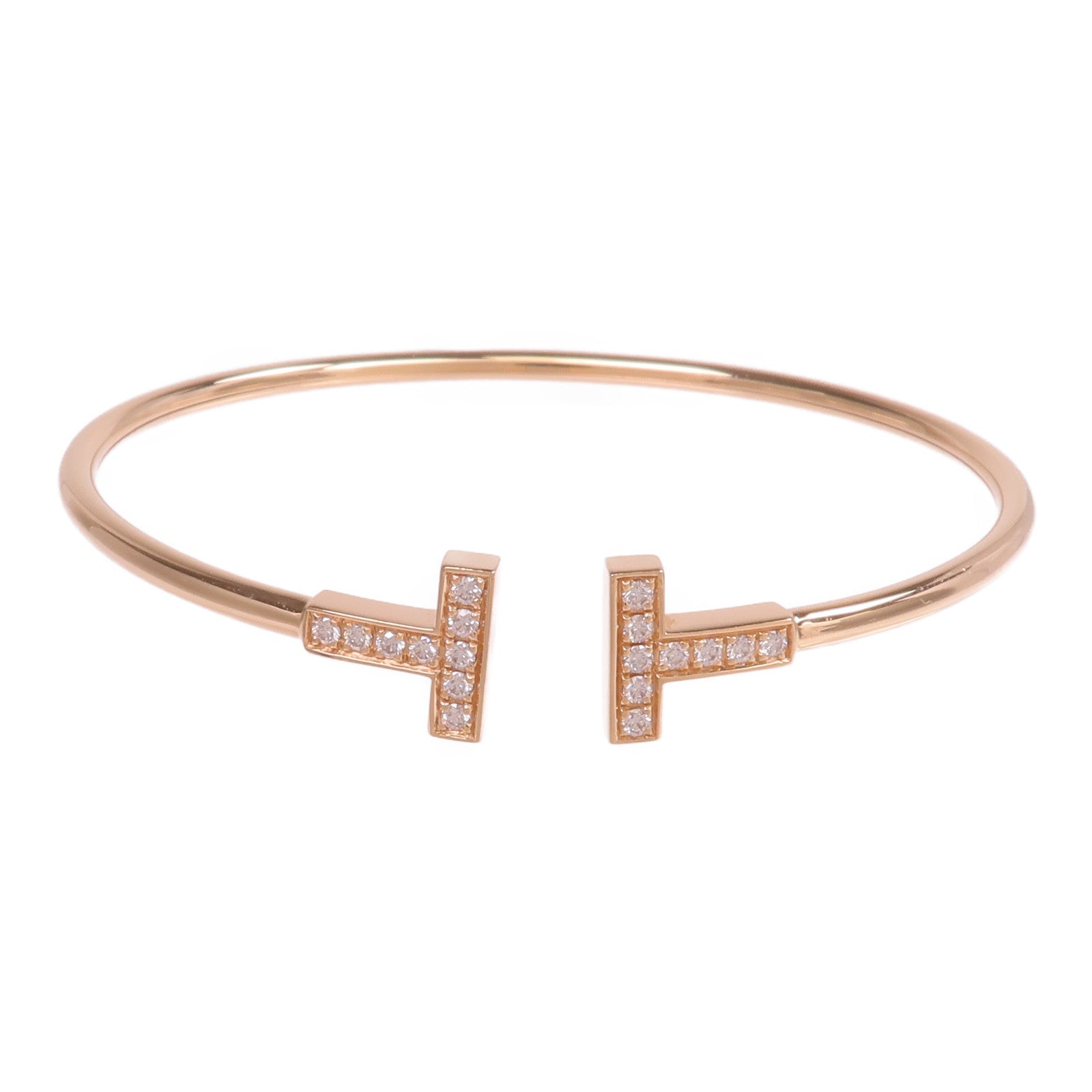TIFFANY＆CO 18K玫瑰金T Wire Bracelet鑽石手鐲