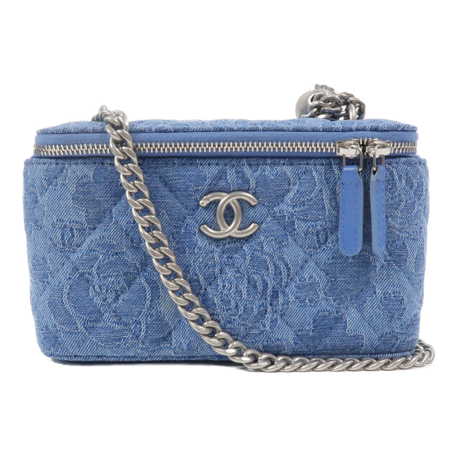 CHANEL 牛仔布Vanity Case Sweetheart Crush鏈帶肩背袋