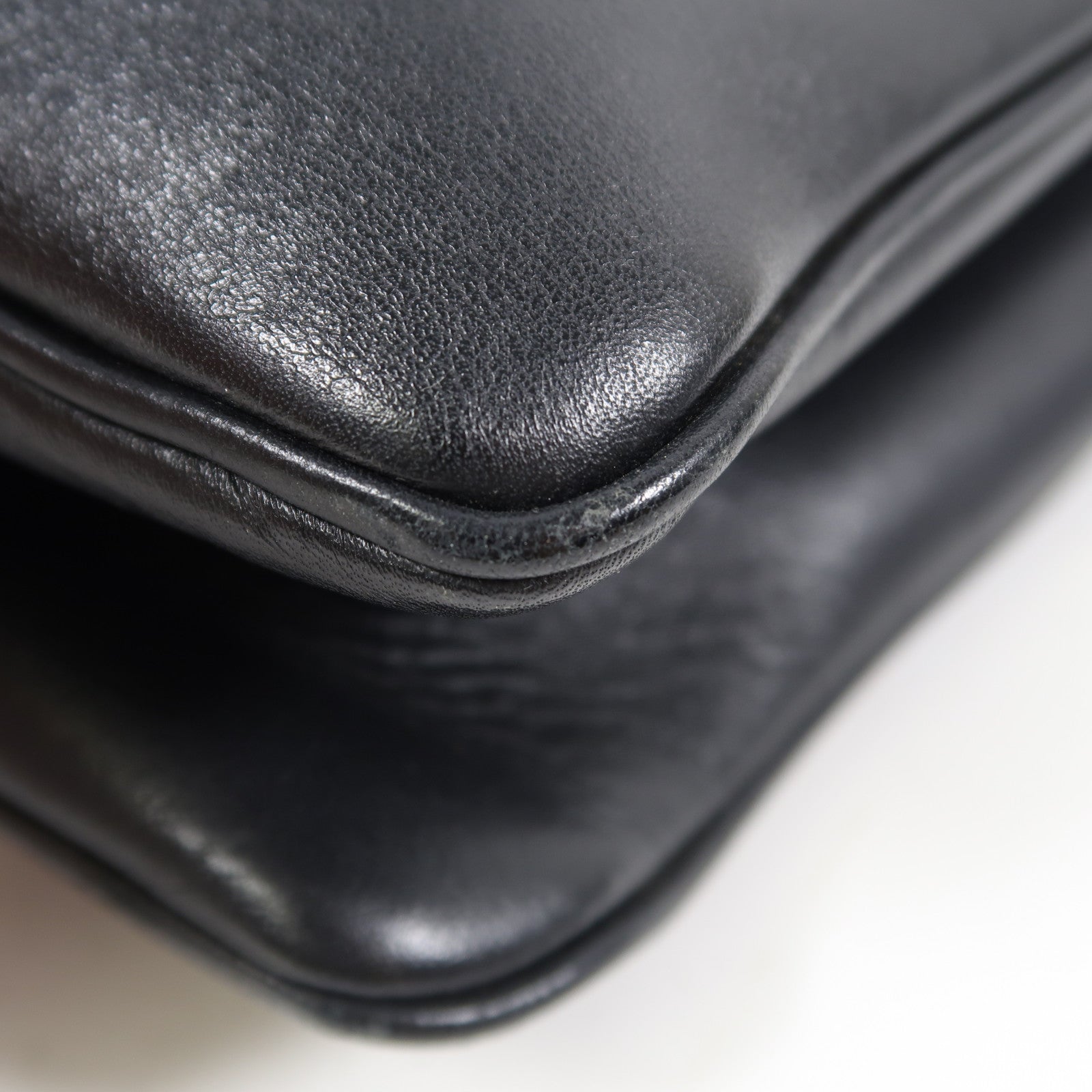 GUCCI 牛皮皮革Shoulder Bag金扣鏈帶肩背袋黑色