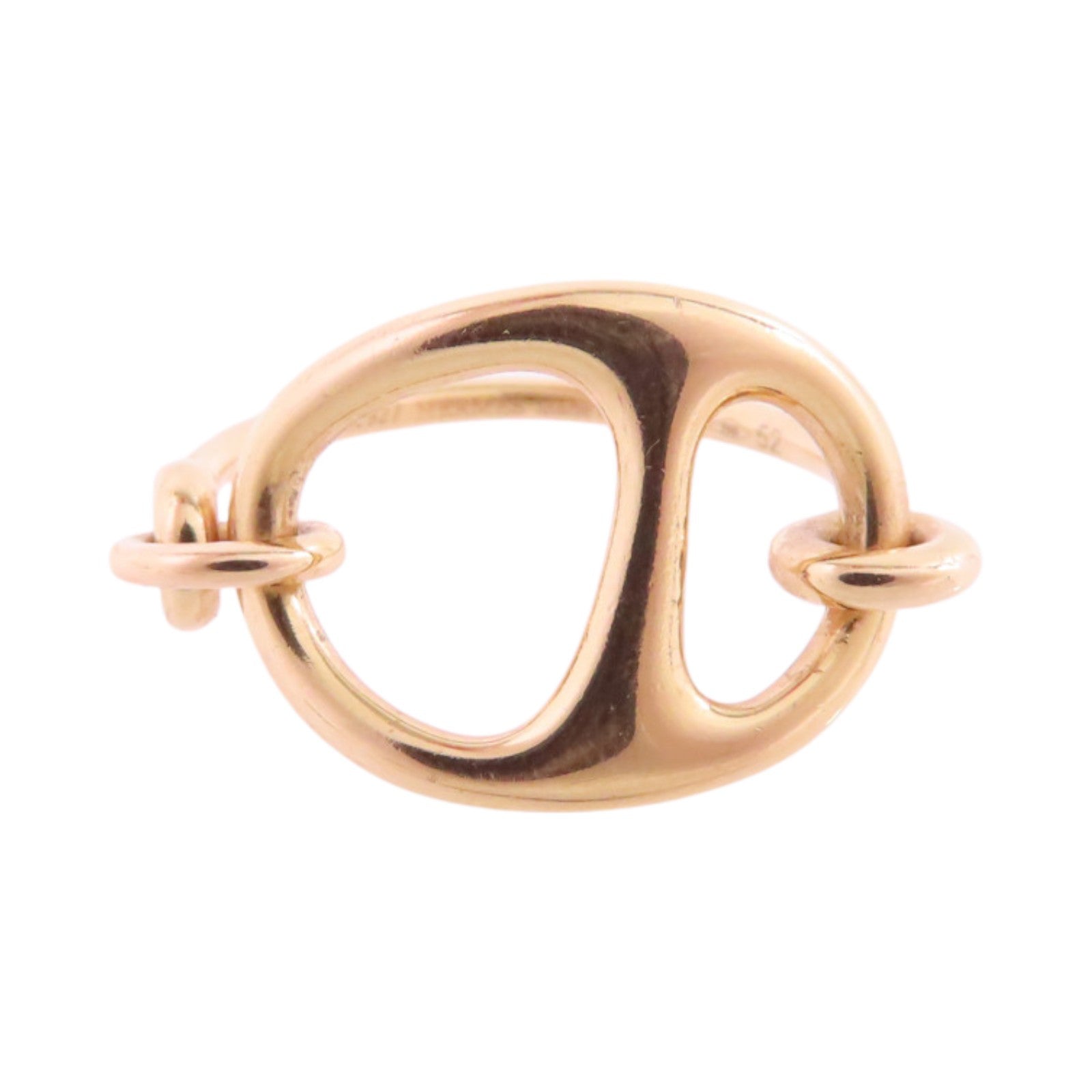 HERMES 18K玫瑰金Chaibe D'ancre Gold Ring戒指#52/US#5.75