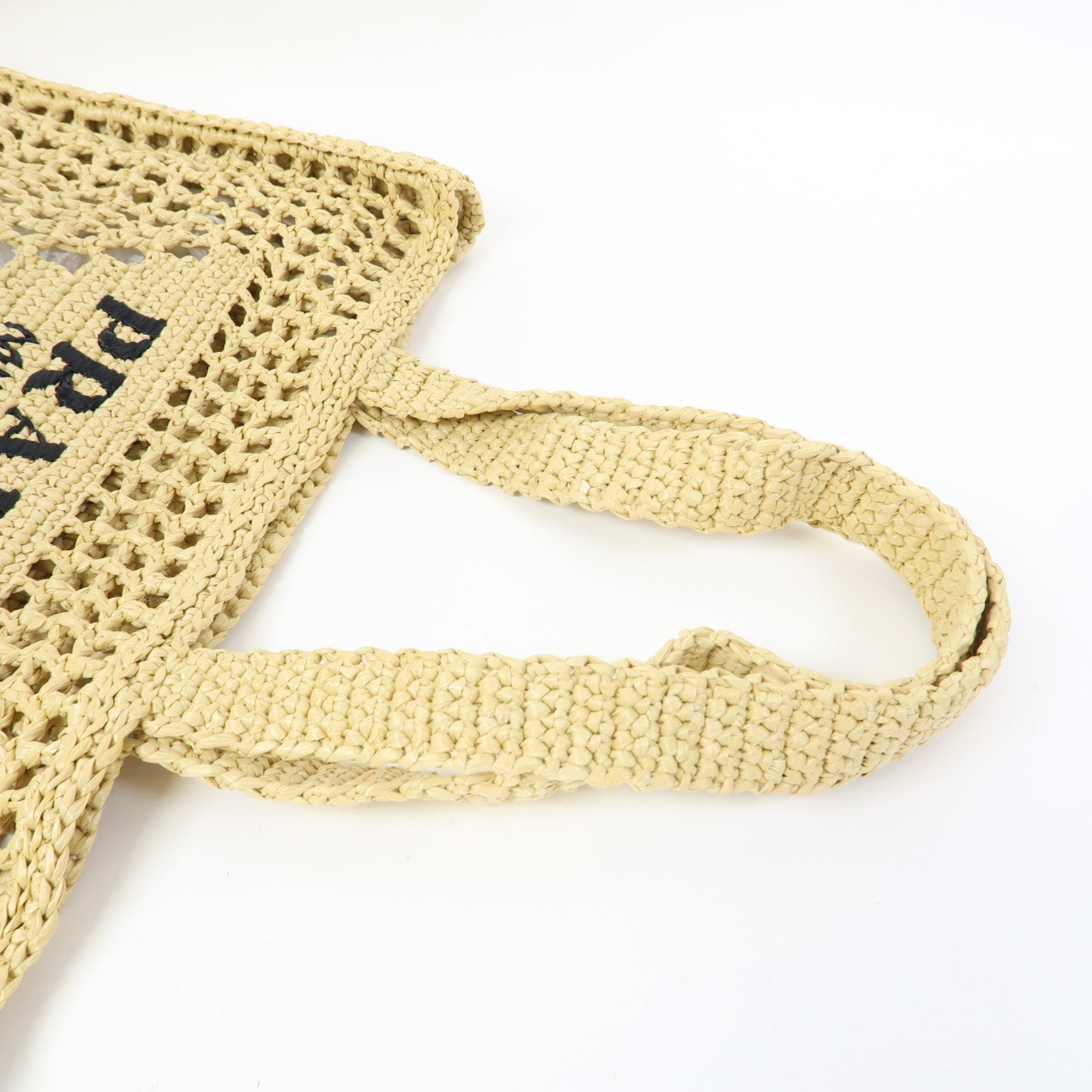 PRADA 酒椰Raffia Tote Bag肩背袋米色