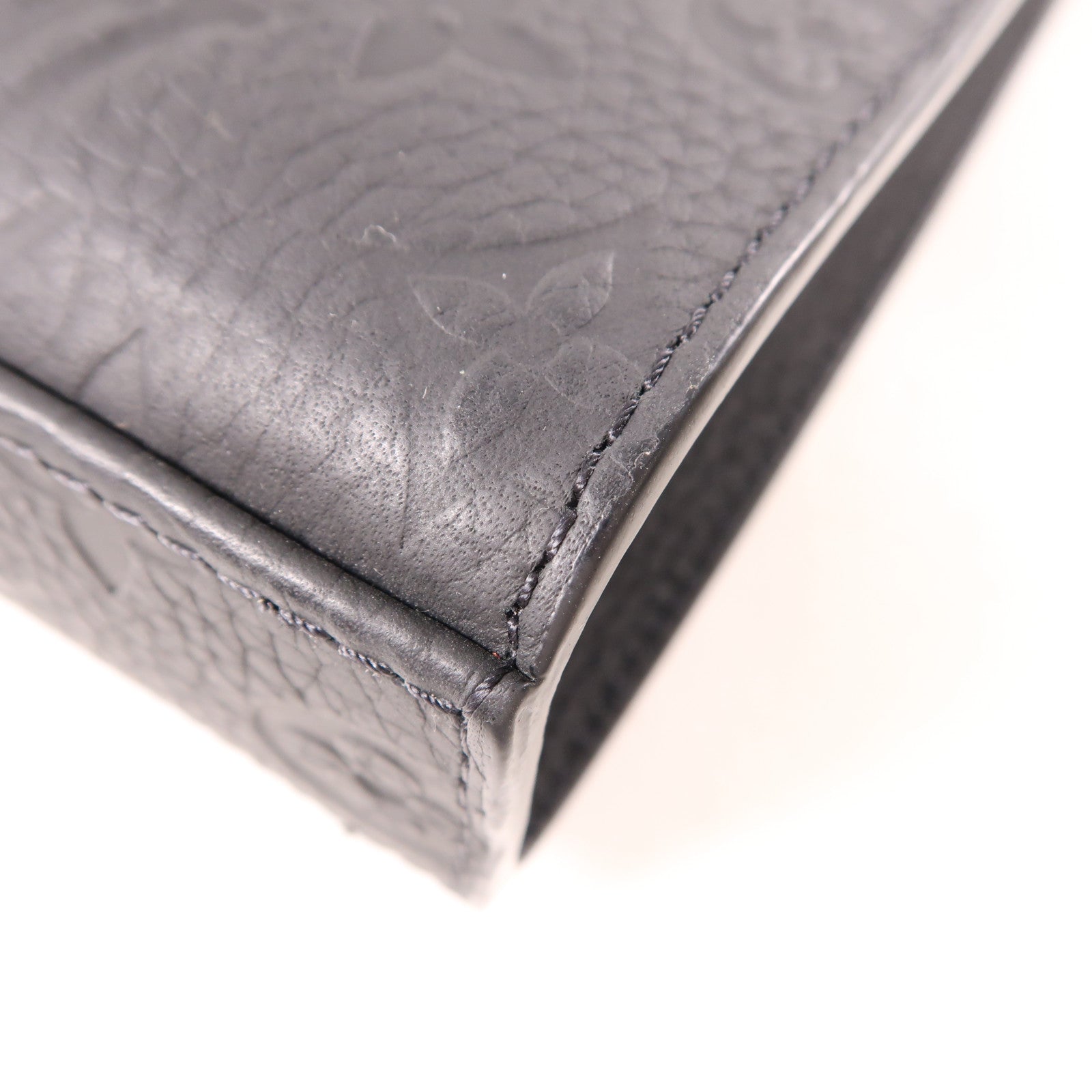 LOUIS VUITTON Taurillon皮革Sac Plat Cross手挽肩背兩用袋黑色