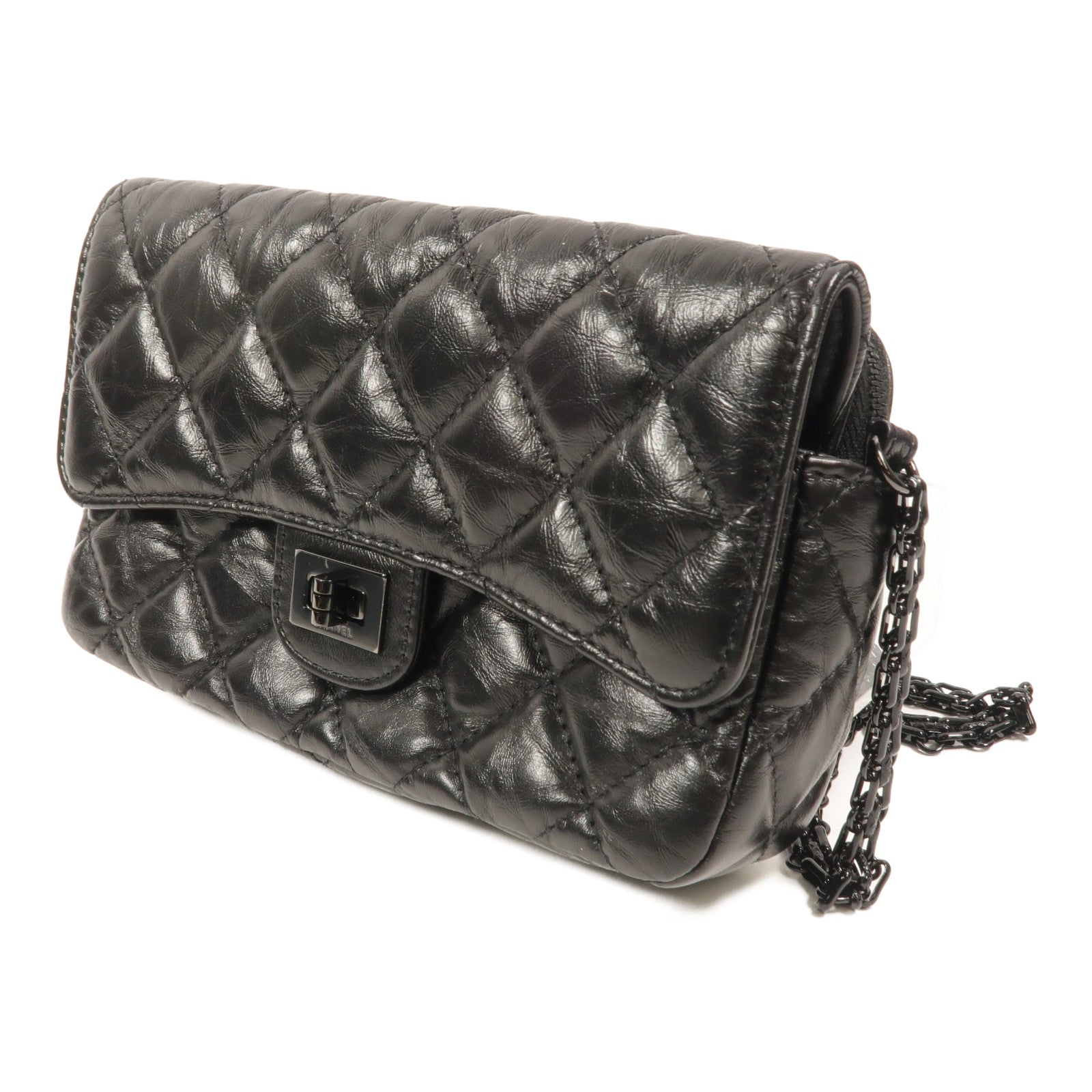 CHANEL 牛皮皮革2.55 Phone Bag鏈帶肩背袋