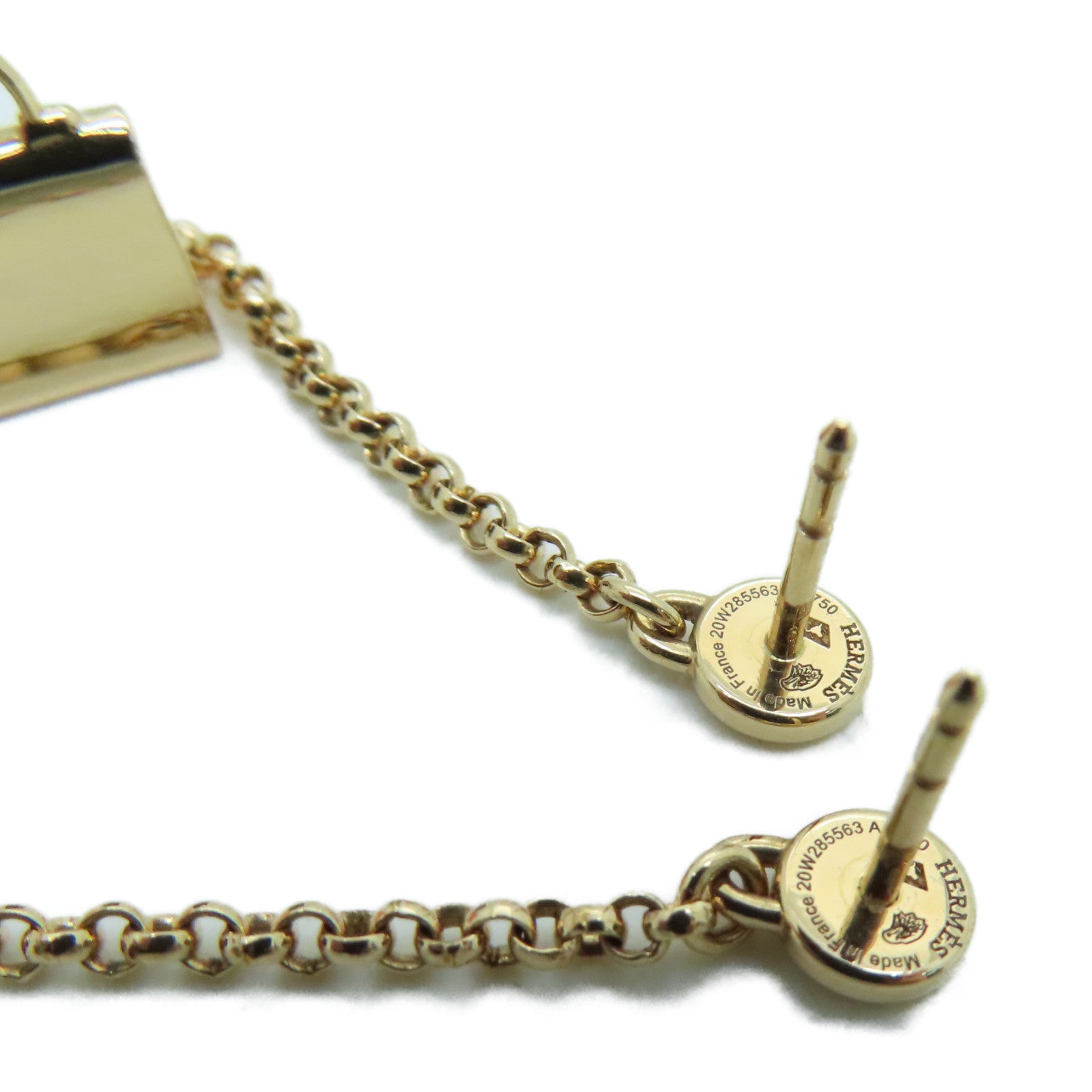 HERMES 18K玫瑰金Hermes Orellies Chaine Amulet耳环