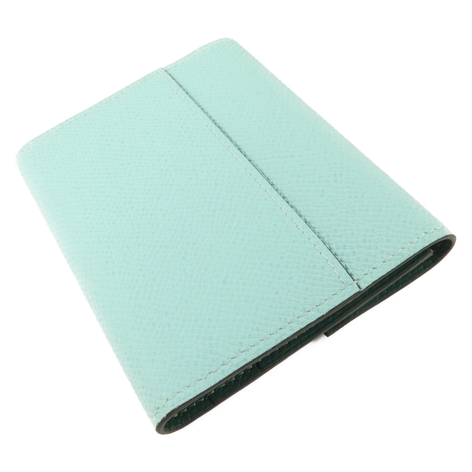 HERMES Epsom皮革Clic 12 Card Holder卡片套Bleu Atoll/Malachite