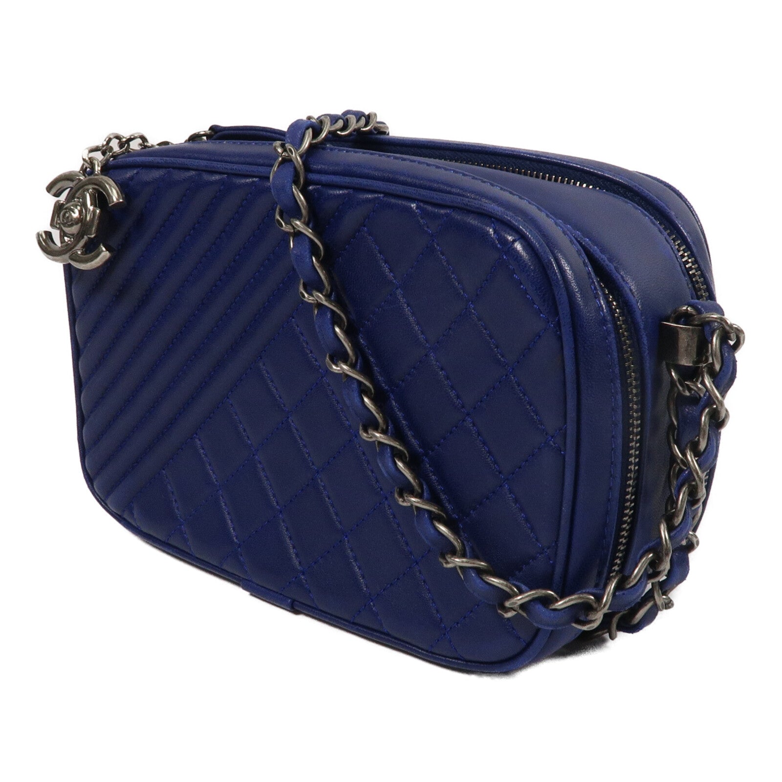 CHANEL 羊皮皮革Camera Bag鏈帶肩背袋