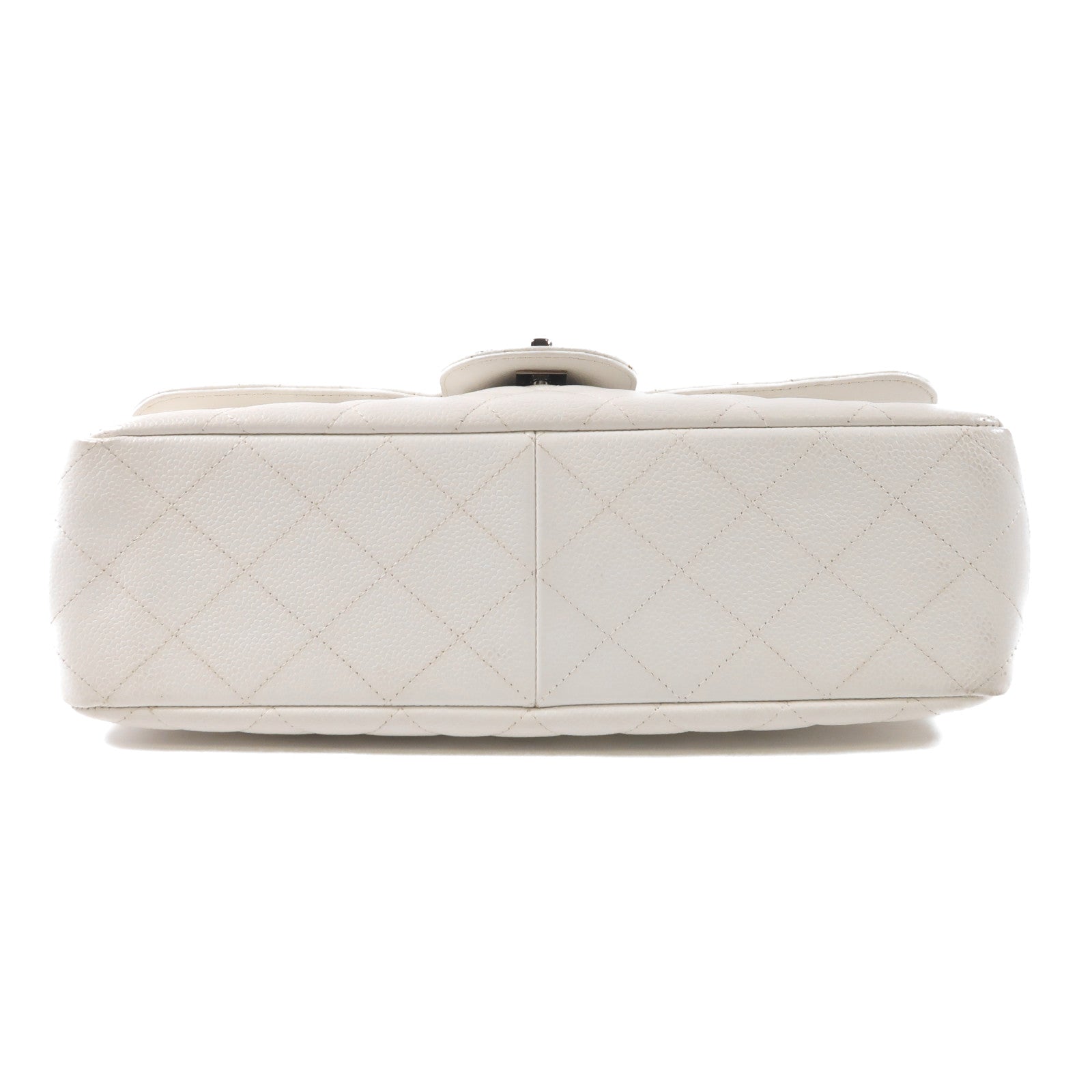 CHANEL 牛皮皮革Large Classic銀扣鏈帶肩背袋